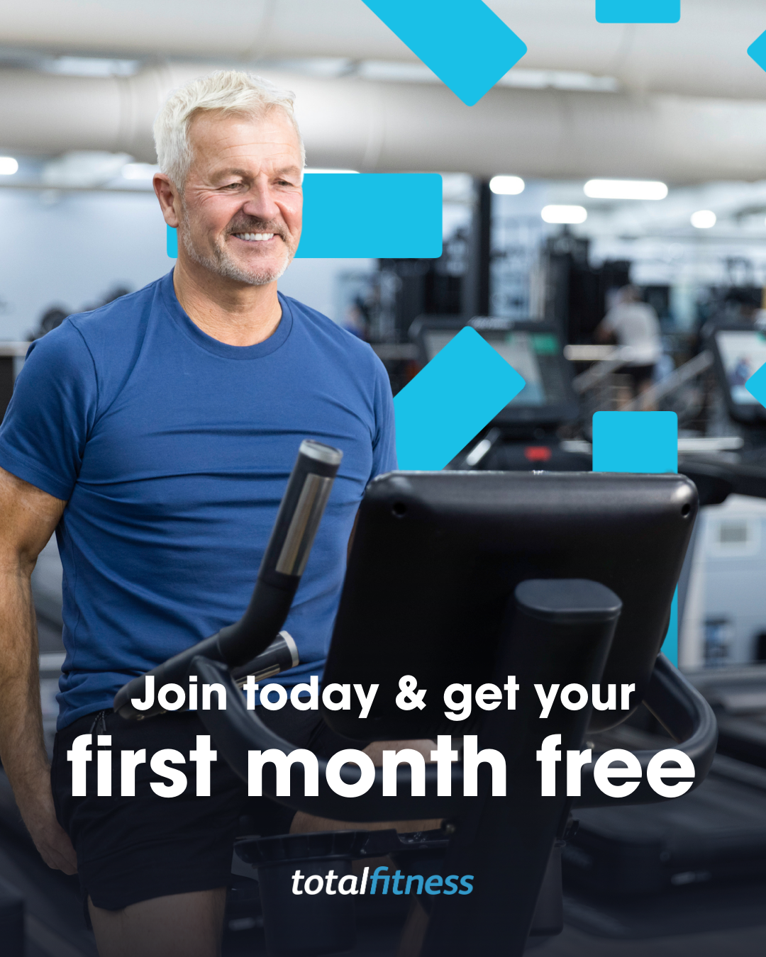 Total Fitness Facebook ad: First month free offer