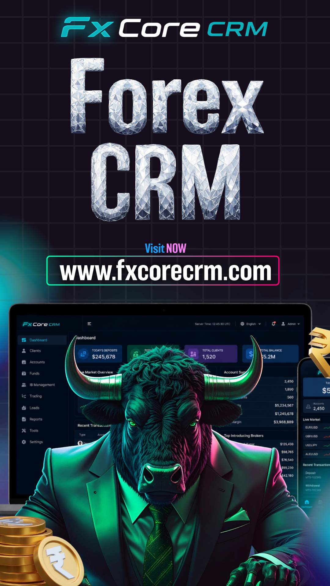 FxCore CRM Facebook ad from Jul 28, 2026
