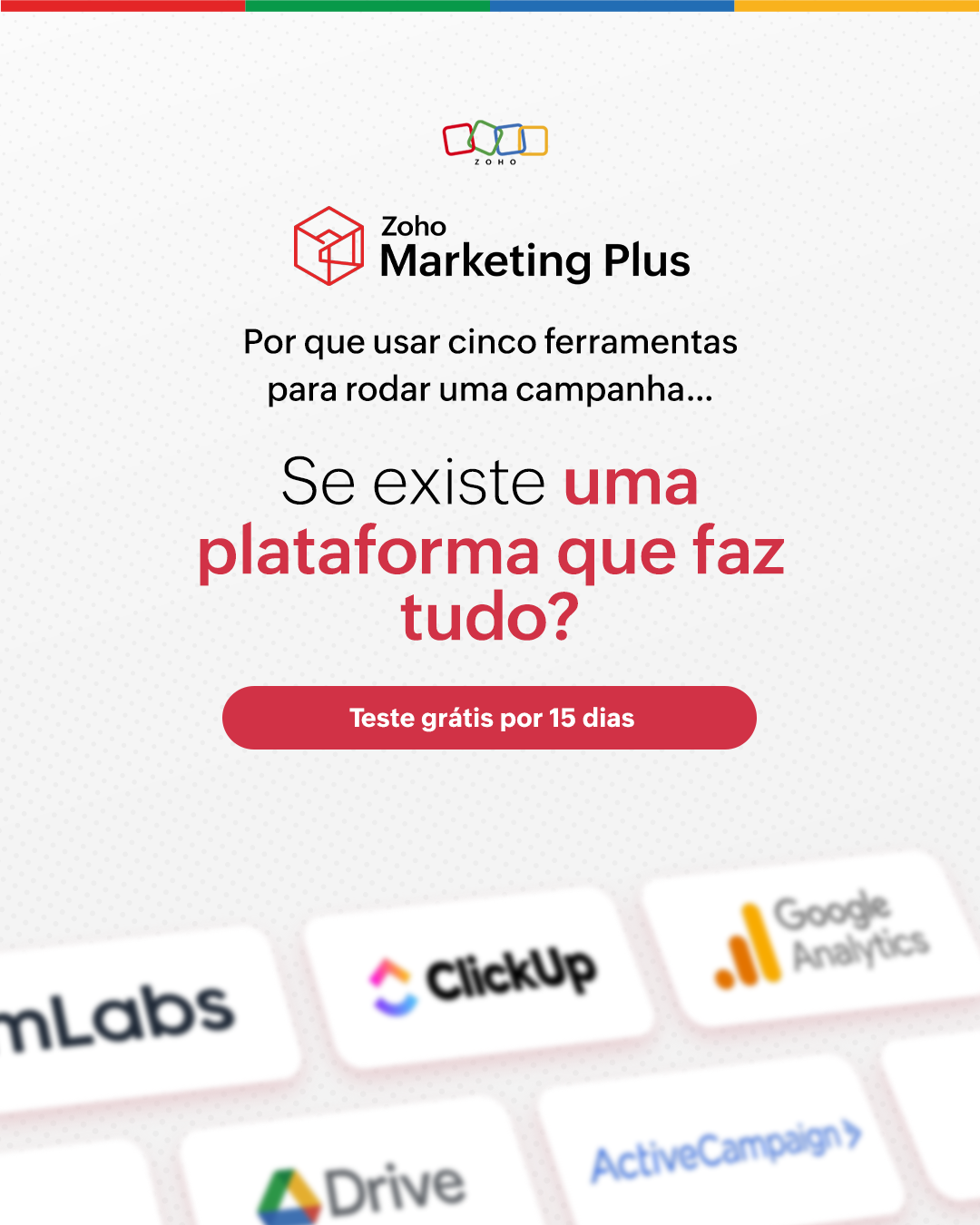 Zoho Brasil Facebook ad from May 17, 2026