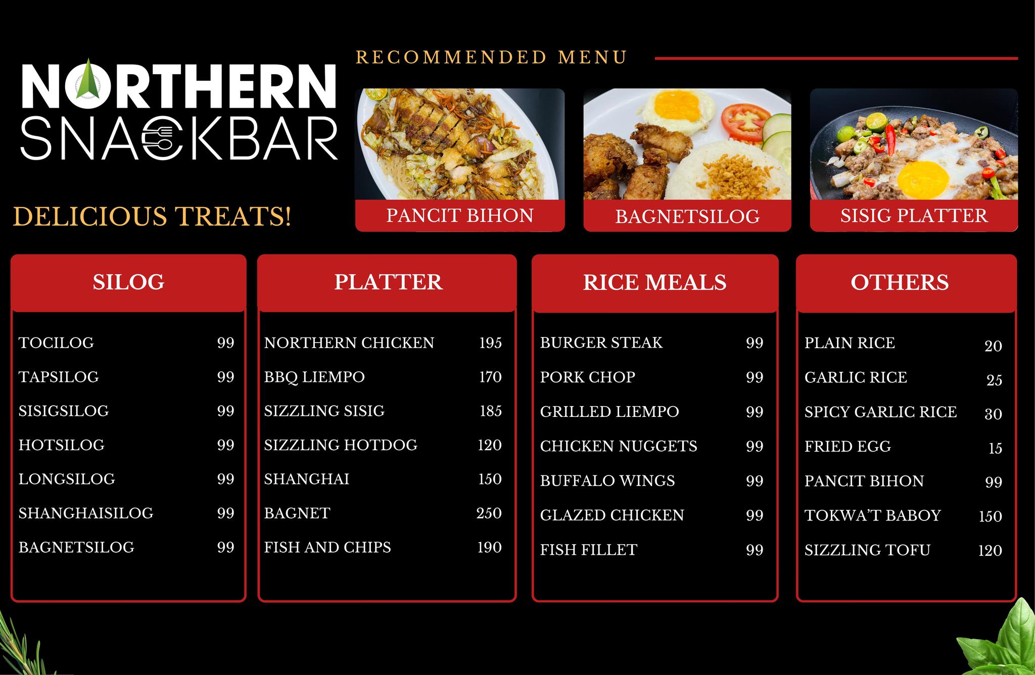 Northern Snackbar and Catering Facebook ad: New year. New menu.