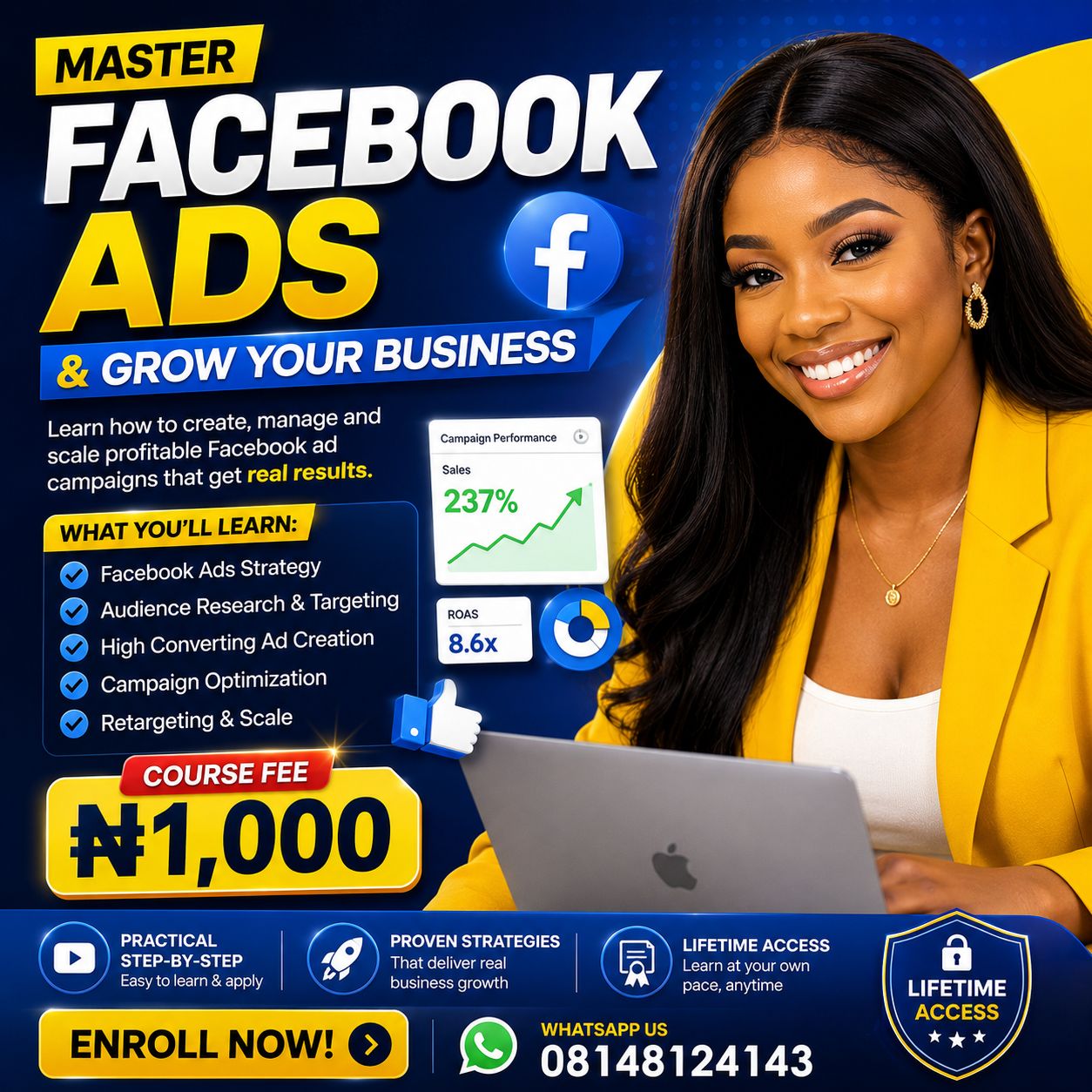 AI Story Hub Facebook ad: LEARN Facebook ADS FOR JUST ₦1,000!