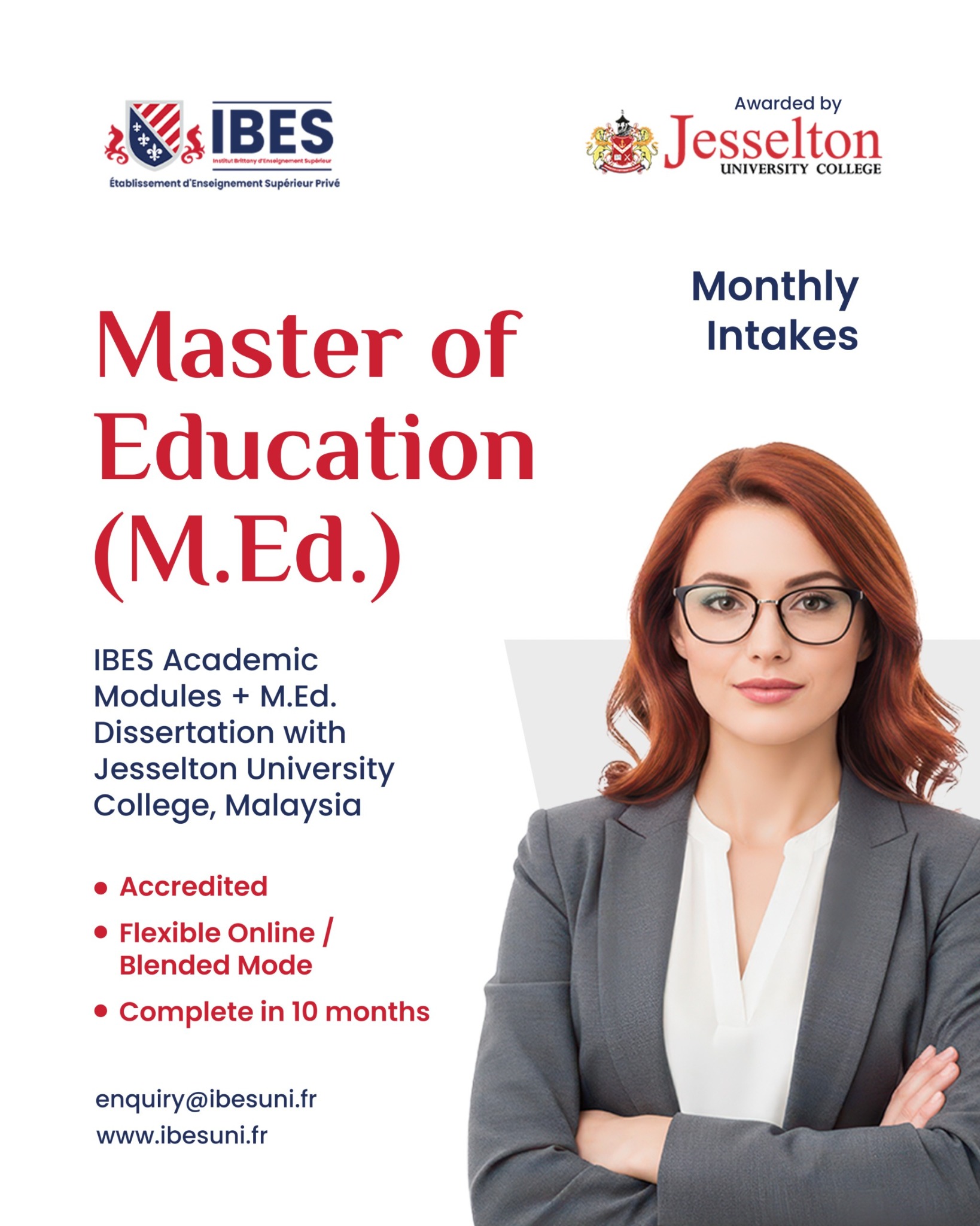 IBES - Établissement d'Enseignement Supérieur Privé Facebook ad: Apply for Master of Education
