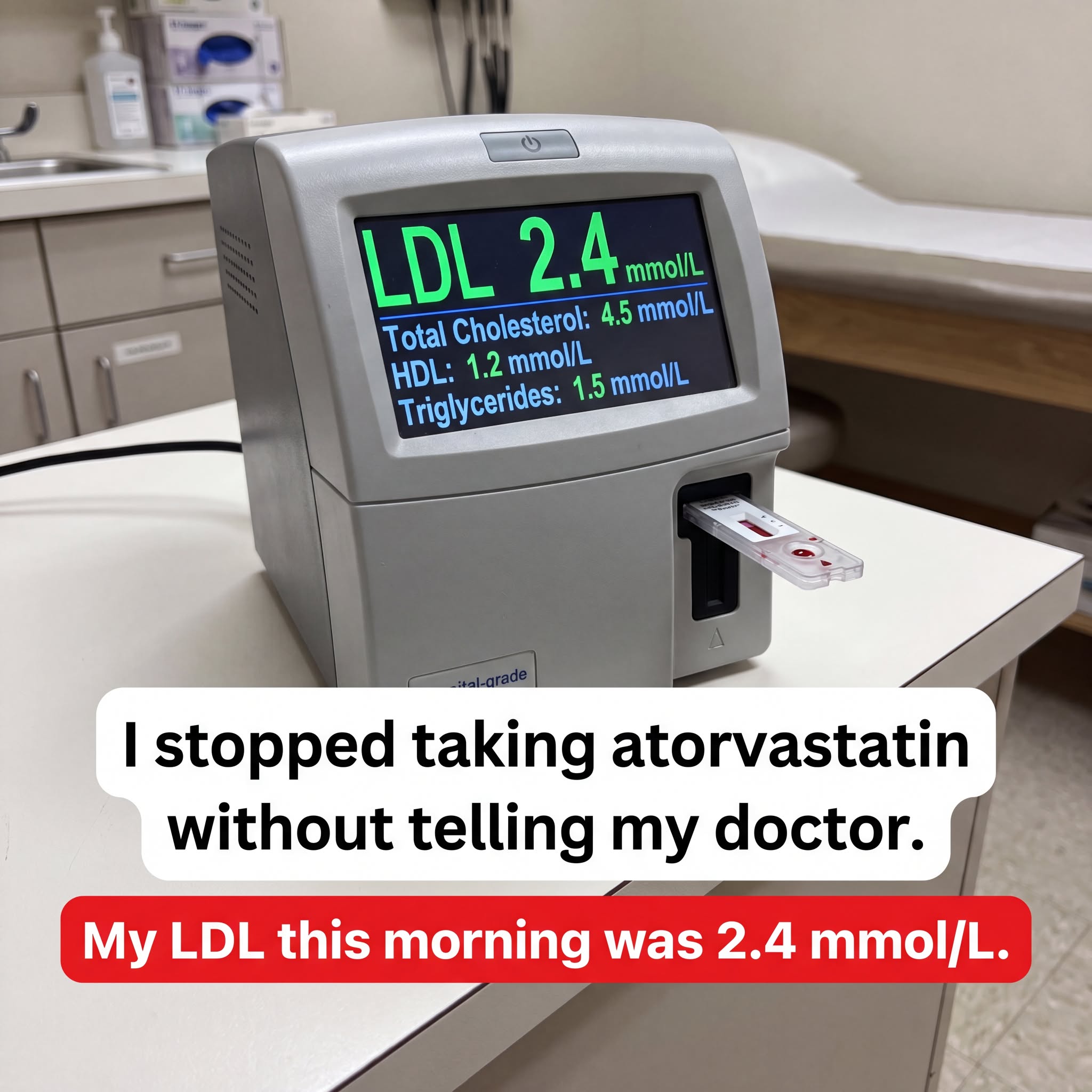 The British Medical Forum Facebook ad: WARNING: Cholestrol medication withdrawal