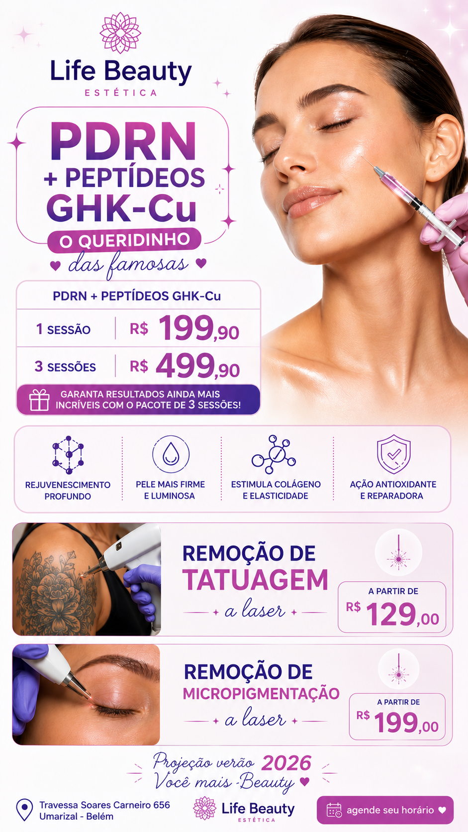 Life Beauty Estética Facebook ad: Agende Agora
