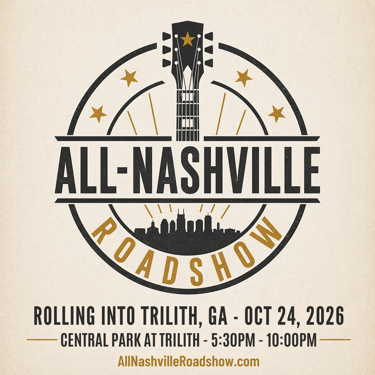 All Nashville Roadshow Facebook ad: Rolling into Trilith (Fayetteville), GA - October 24!