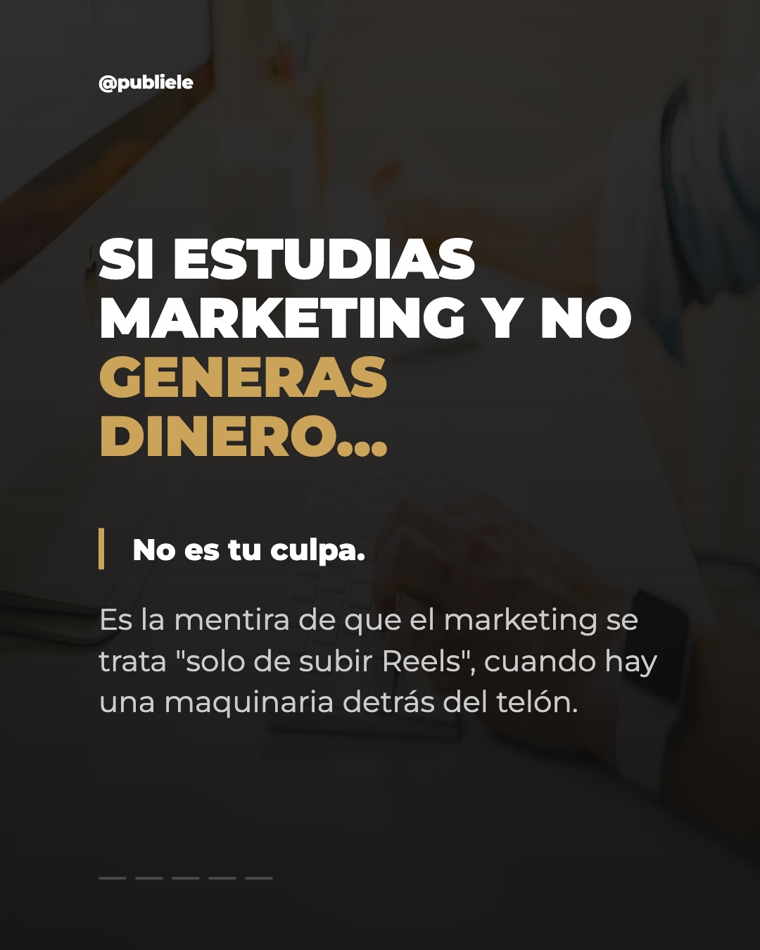 Publiele Facebook ad: Si estudias marketing y no generas dinero… no…