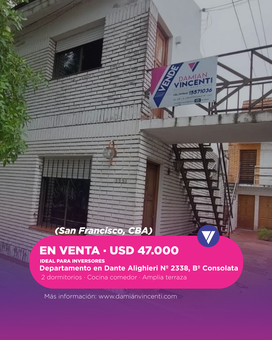 Damian Vincenti / Negocios Inmobiliarios Facebook ad: Encontrá el depto que va con vos.