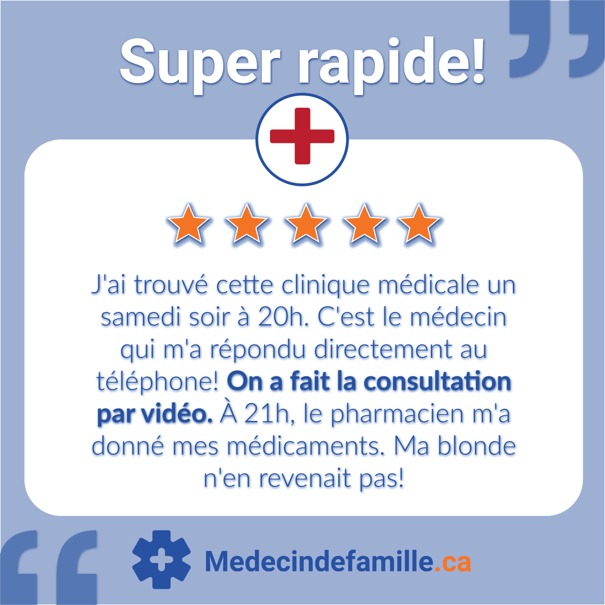 Médecindefamille.ca Facebook ad: Vous aussi, obtenez votre prescription rapidement