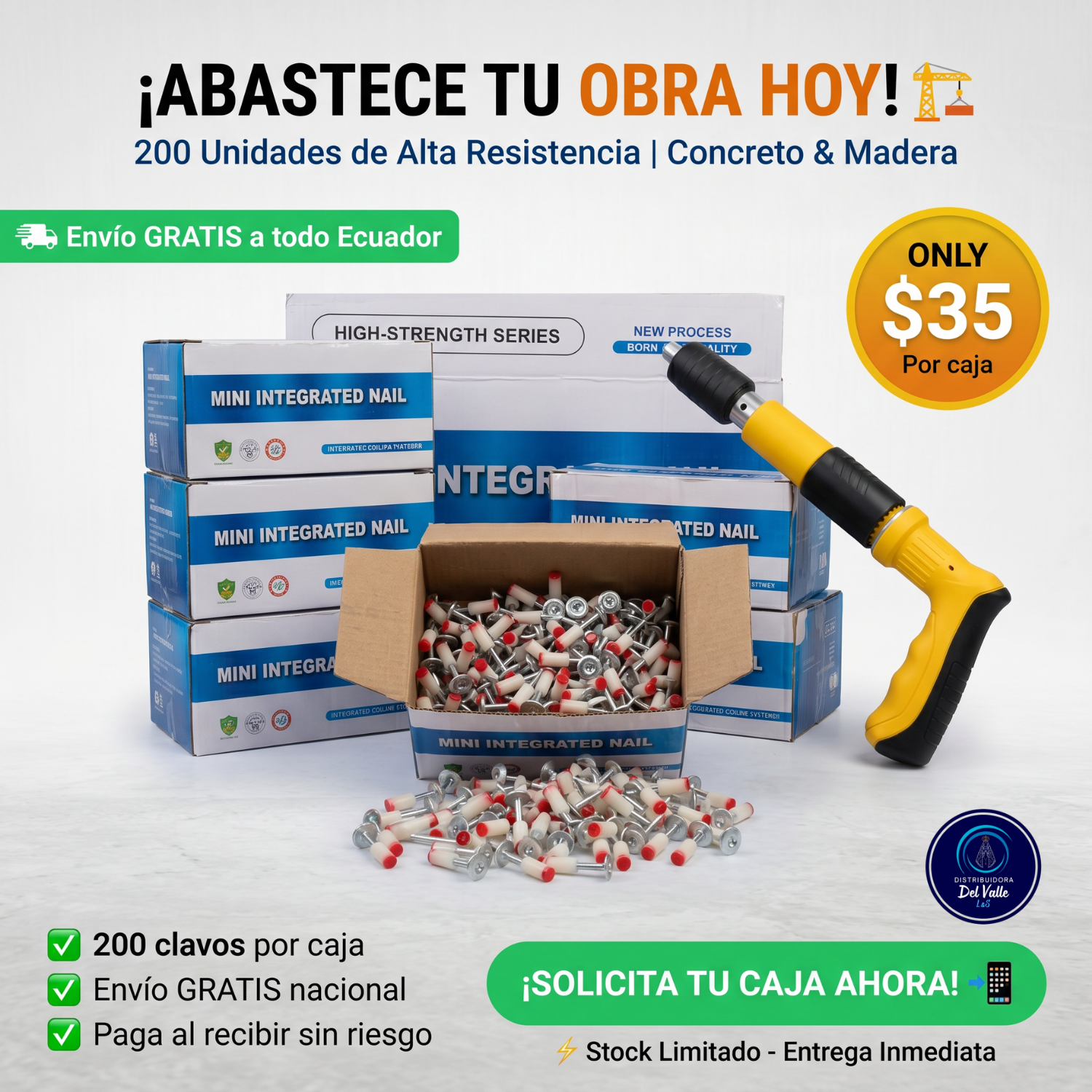 Distribuidoradelvallels Facebook ad: Caja 200 Clavos: Solo $35