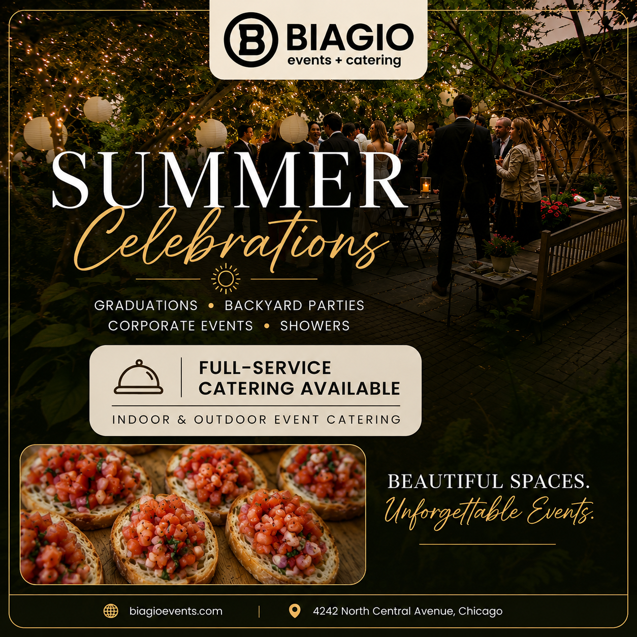 Biagio Events & Catering Facebook ad: Whether you envision a romantic, candlelit celebration or…