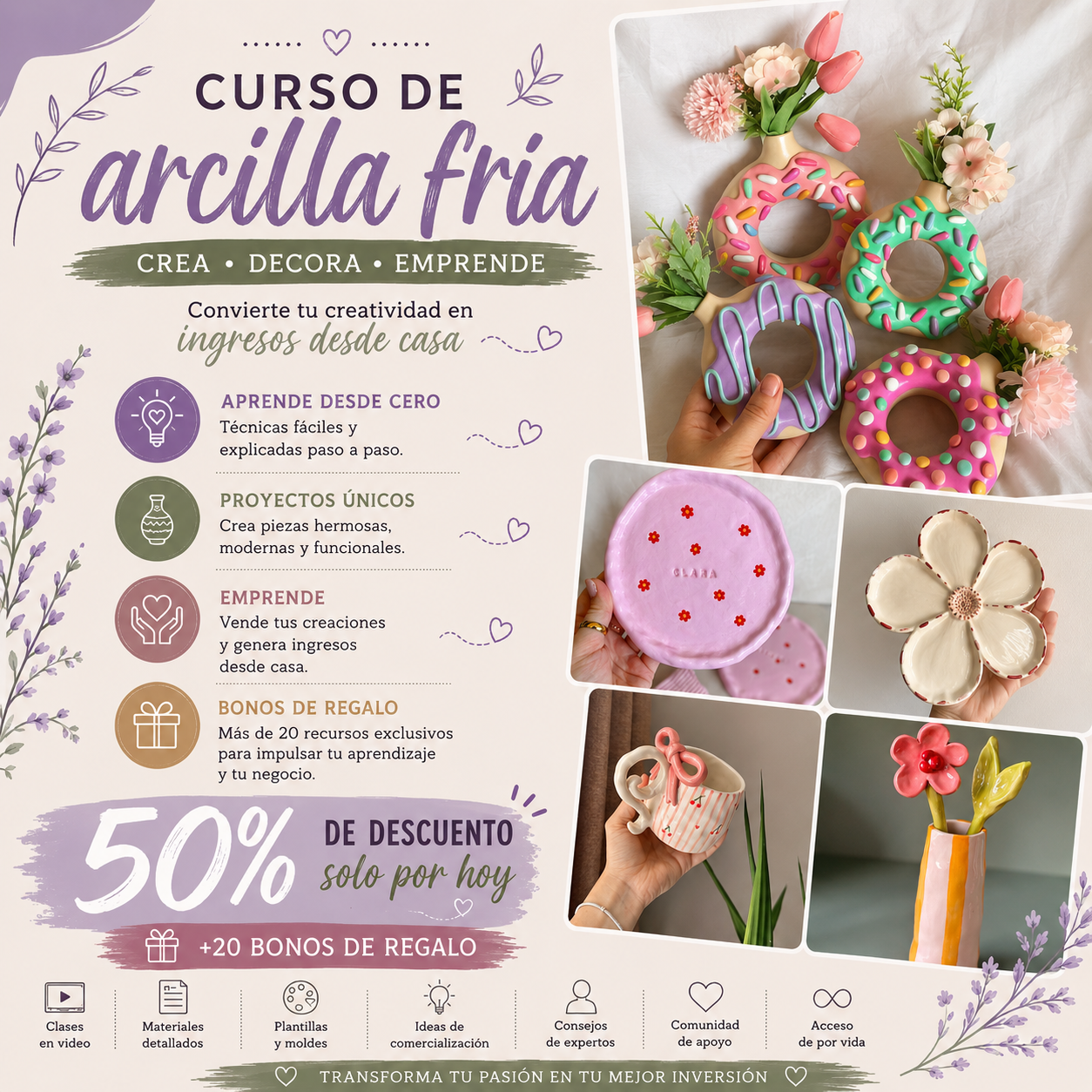 Mundo de Artesanías y Manualidades Facebook ad: 50% DE DESCUENTO