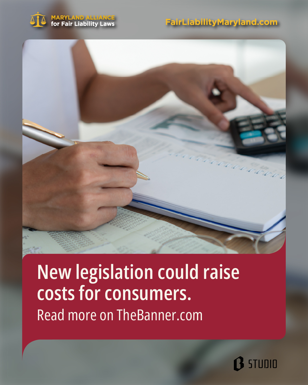Maryland Alliance for Fair Liability Laws Facebook ad: New legislation could raise costs for consumers