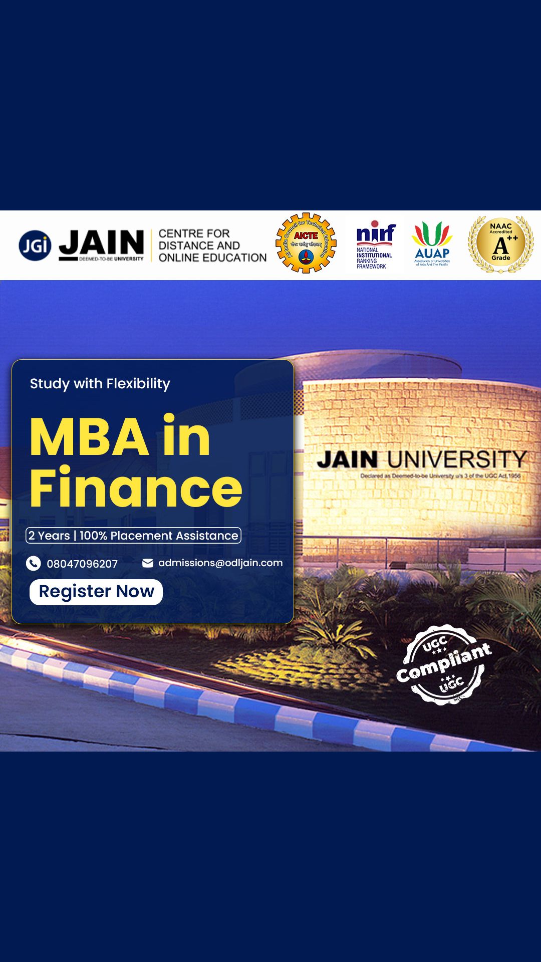 Jain University Facebook ad