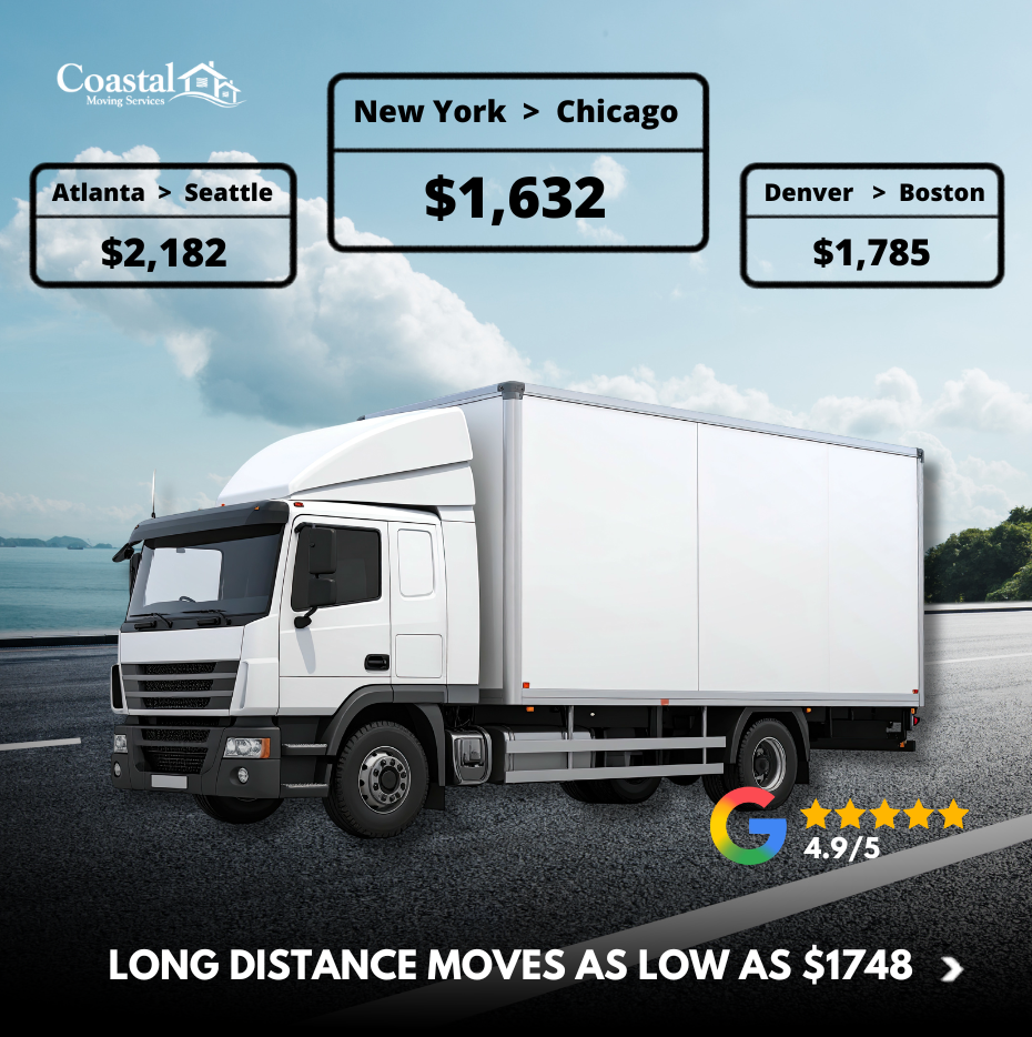 Coastal Moving Services Facebook ad: AS LOW AS $1748