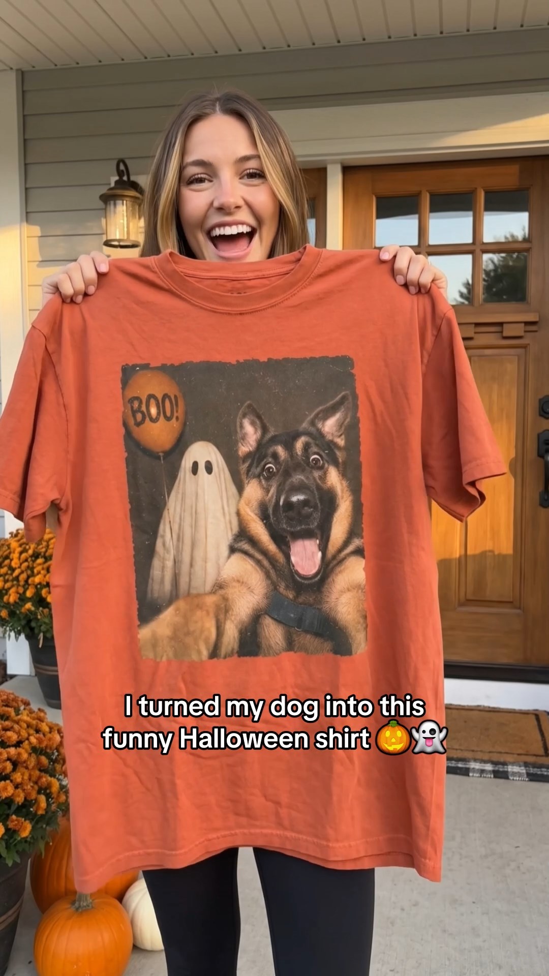 Pawfect House Corner Facebook ad: This fun custom photo comfort t-shirt brings Halloween…