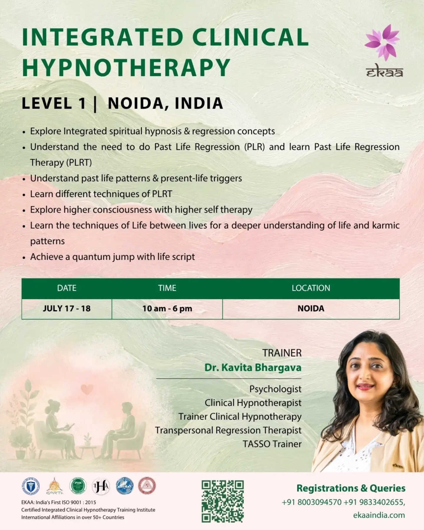 EKAA Training Institute of Hypnotherapy Pvt Ltd. Facebook ad: Discover the power of your subconscious mind and…