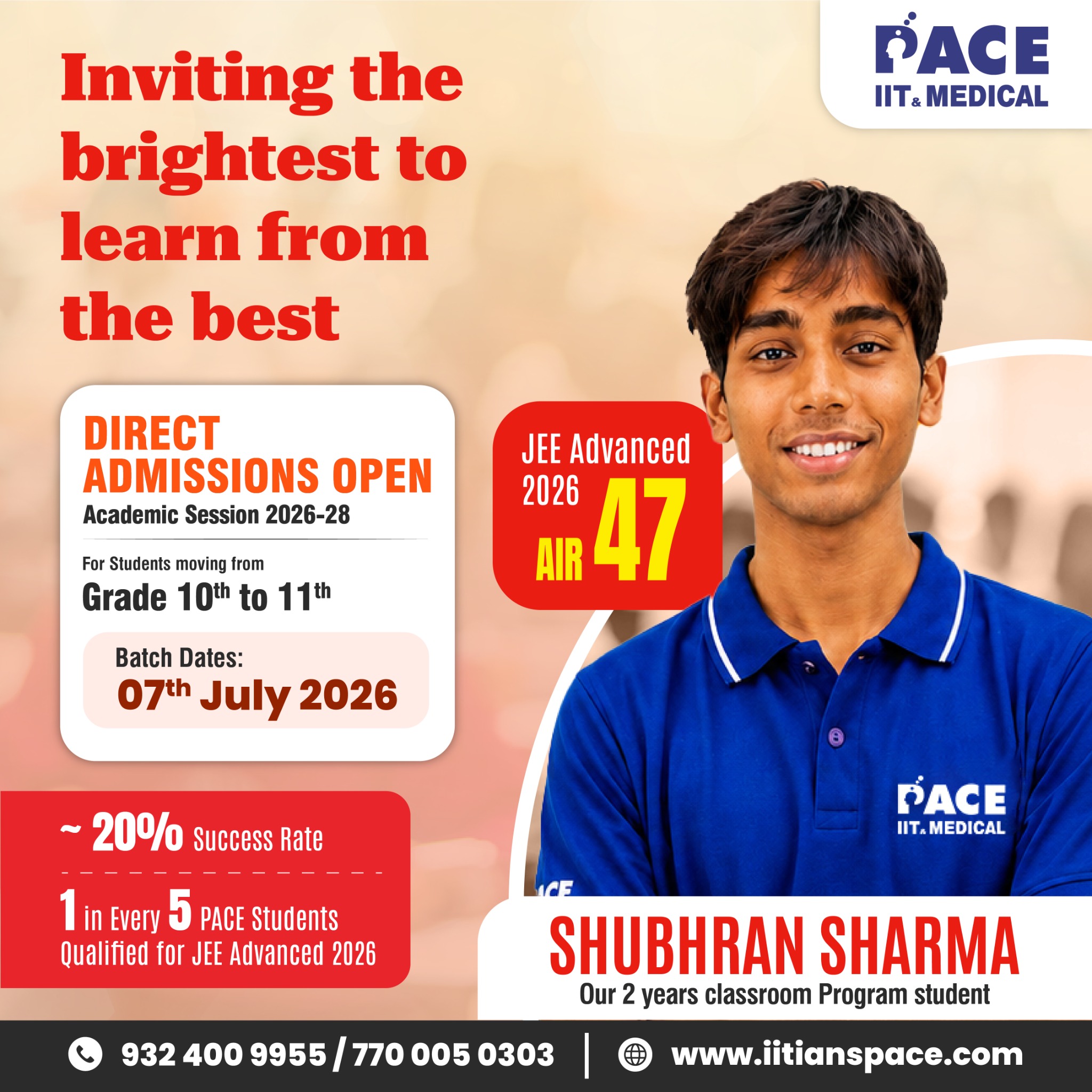 PACE - IIT & Medical Facebook ad