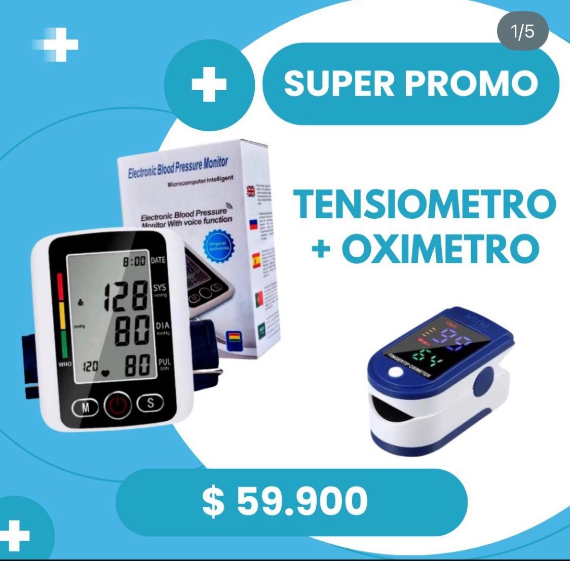 Marpidel Store Facebook ad: Combo Tensiómetro Digital De Voz + Oxímetro De…