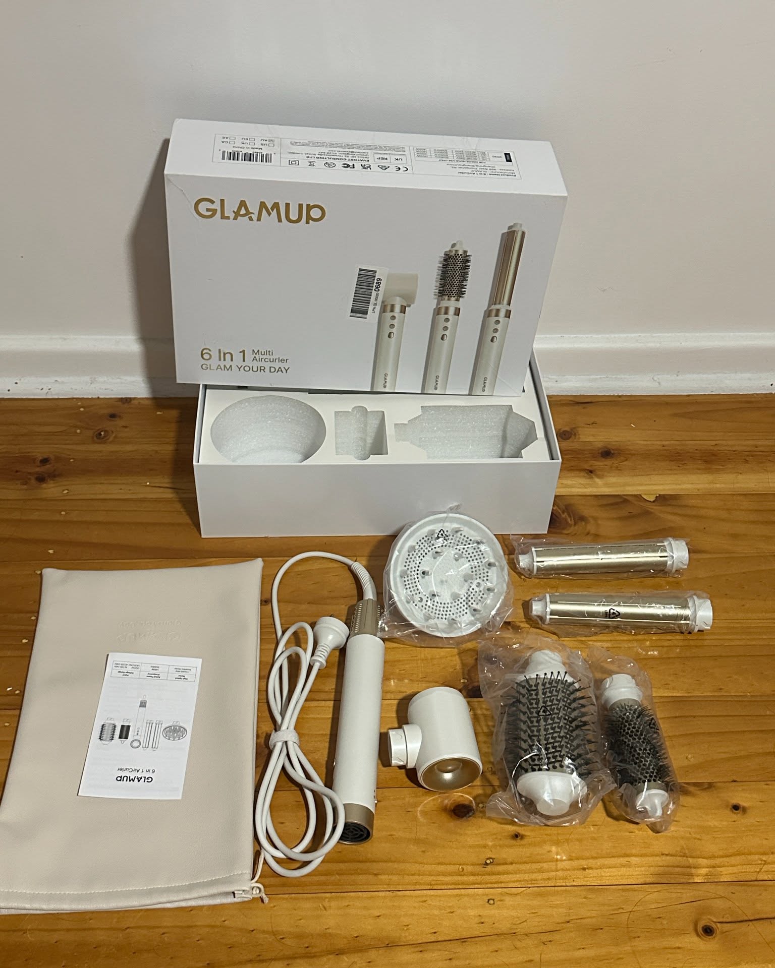 Zhang Yining Facebook ad: GLAMUP 6 in 1 Hot Air Styler Curling Iron Set With Diffuser