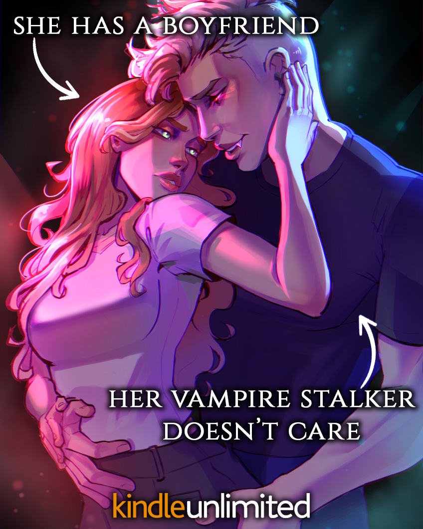 Author Crystal/Sophie Ash Facebook ad: Fated mates vampire romance in Kindle Unlimited!