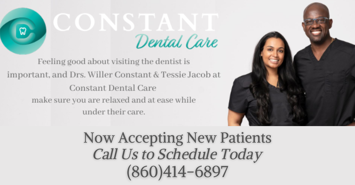 Constant Dental Care Facebook ad: Drs. Willer Constant and Tessie Jacob are committed…