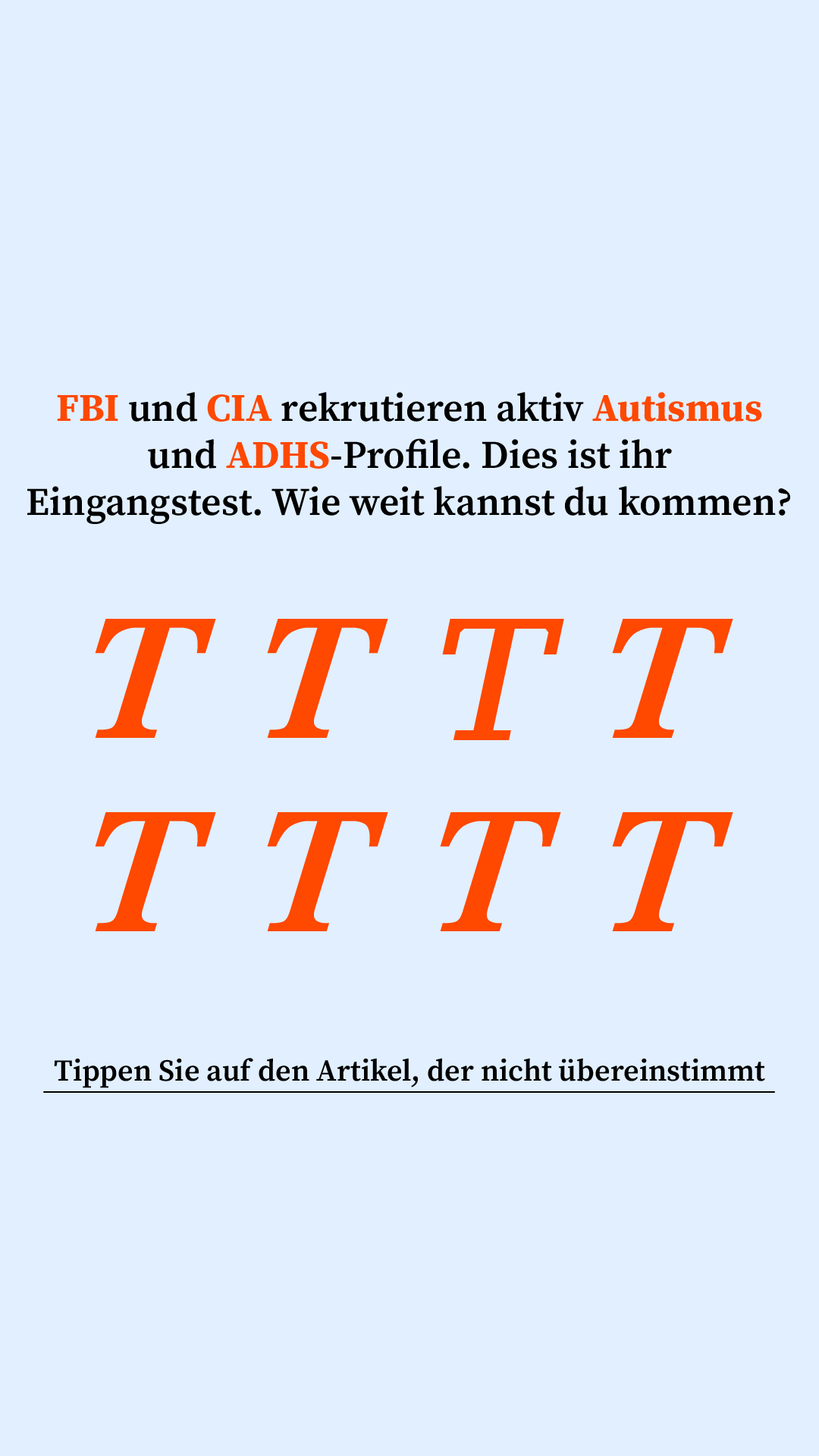 International IQ test Facebook ad