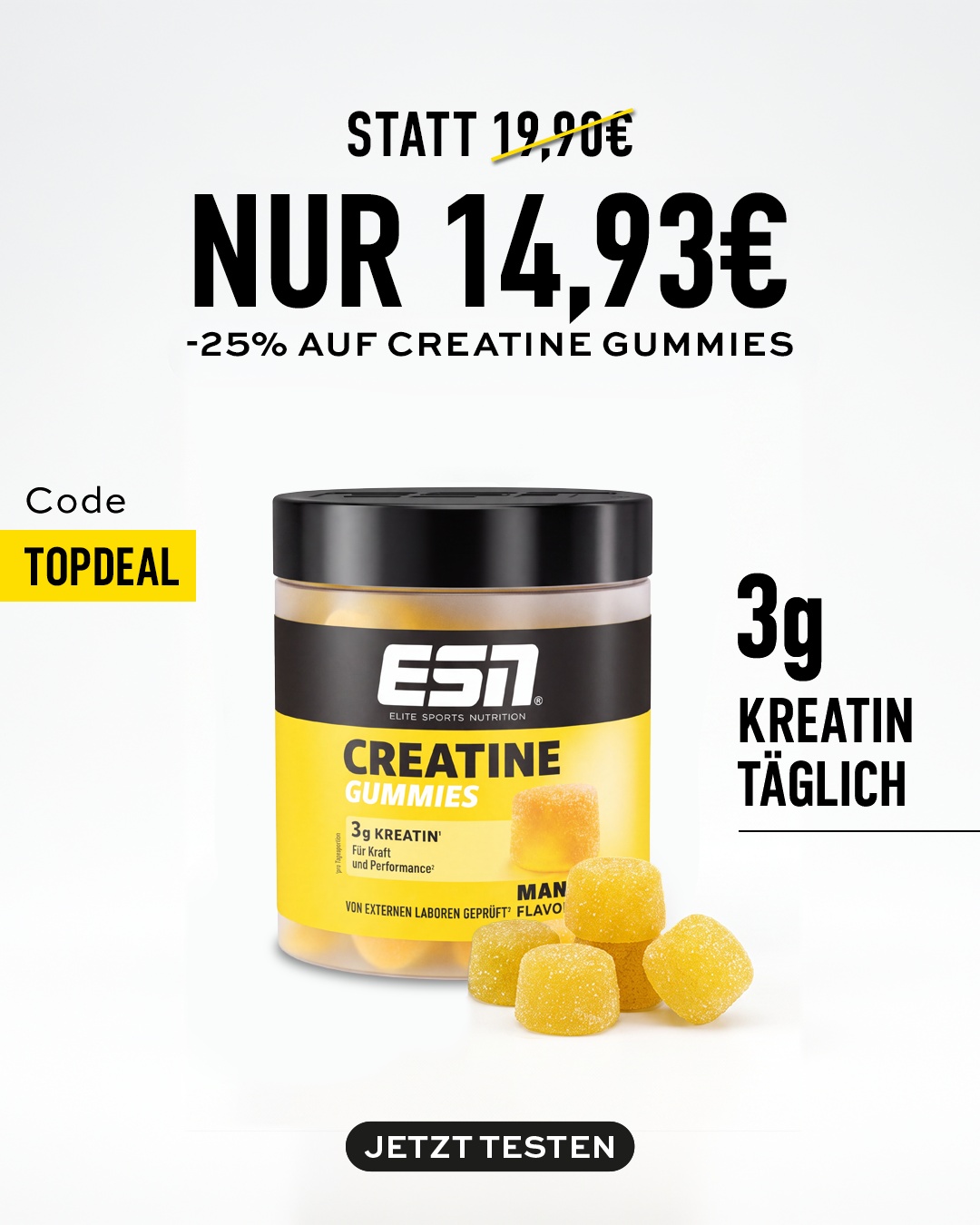 ESN Facebook ad: Das besterforschte Supplement der Welt, jetzt als Gummie