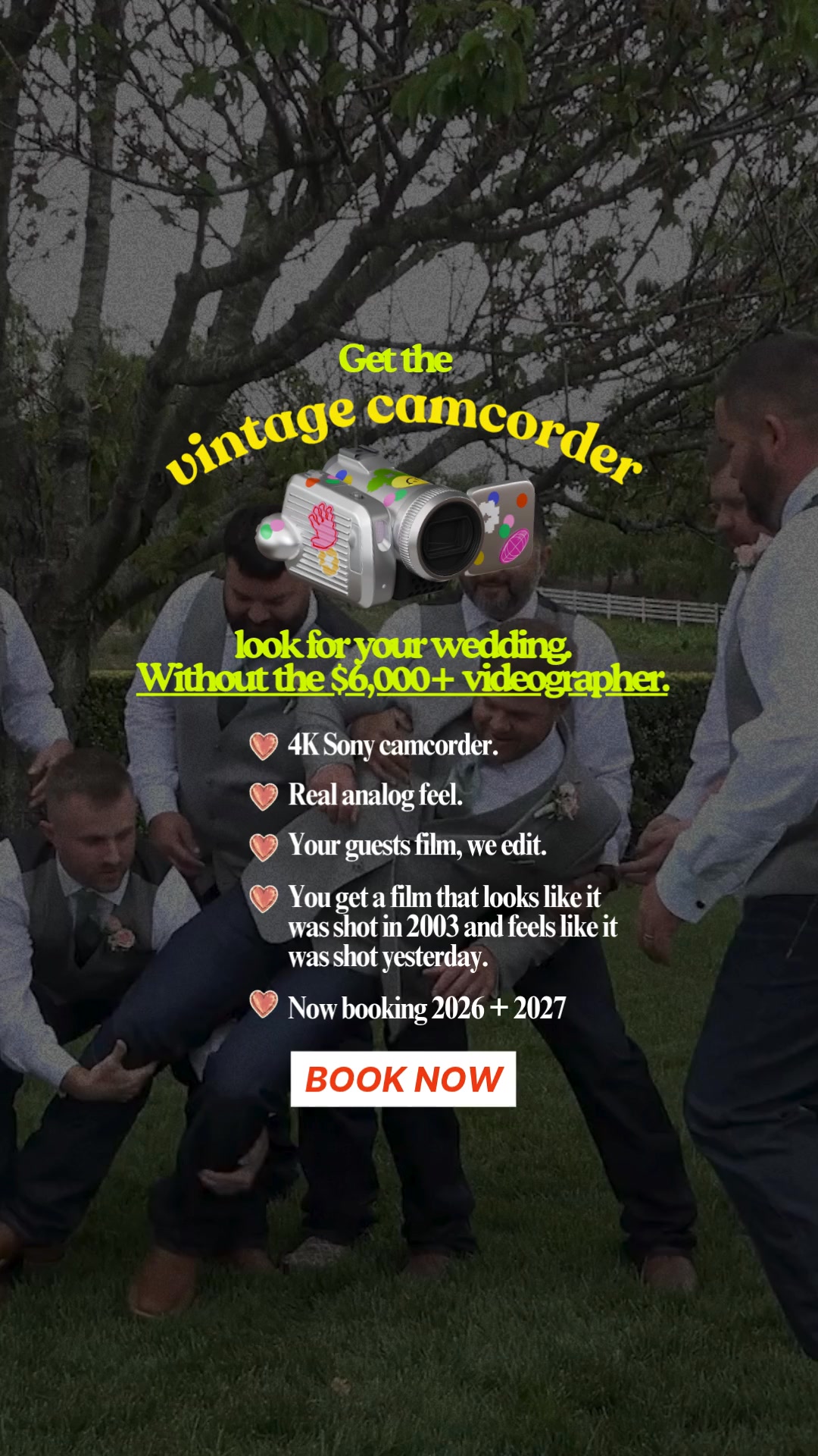 Luv Film Facebook ad: Rent a wedding camcorder