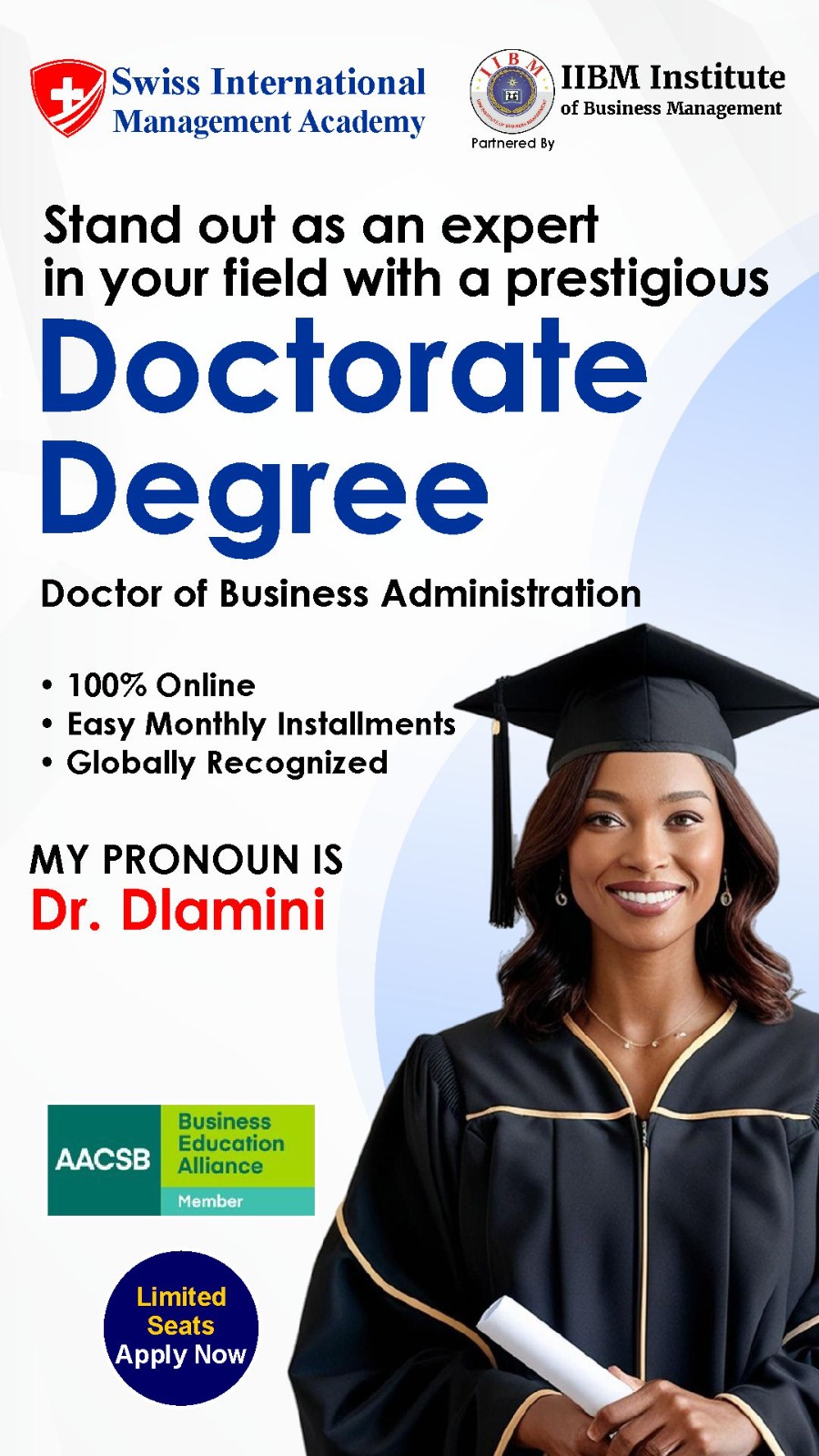 IIBM Institute of Business Management - Doctor of Business Administration Facebook ad