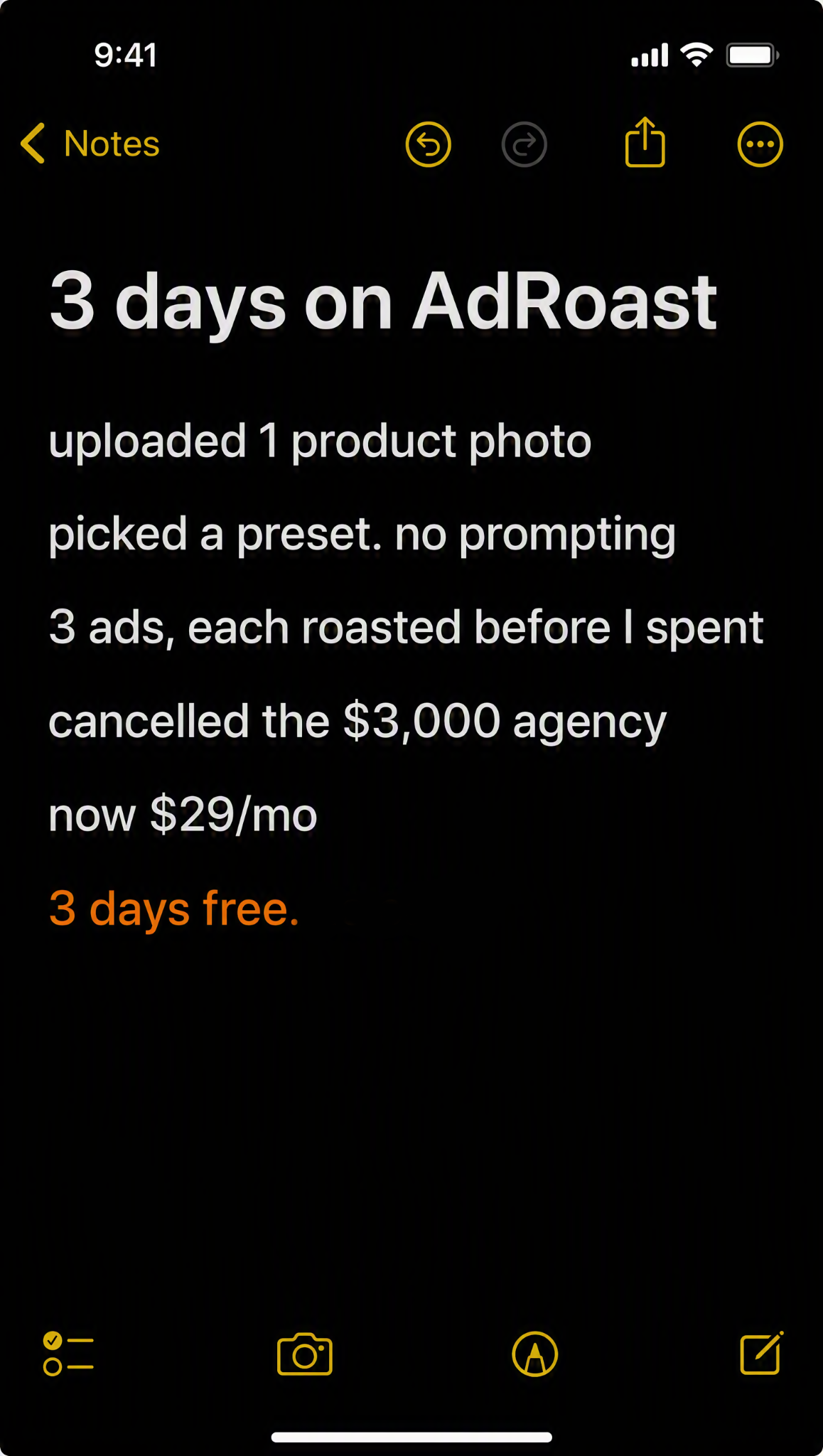 AdRoast.ai Facebook ad