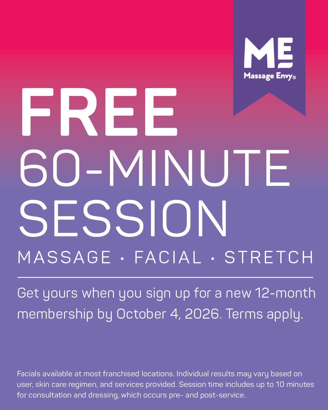 Massage Envy Facebook ad