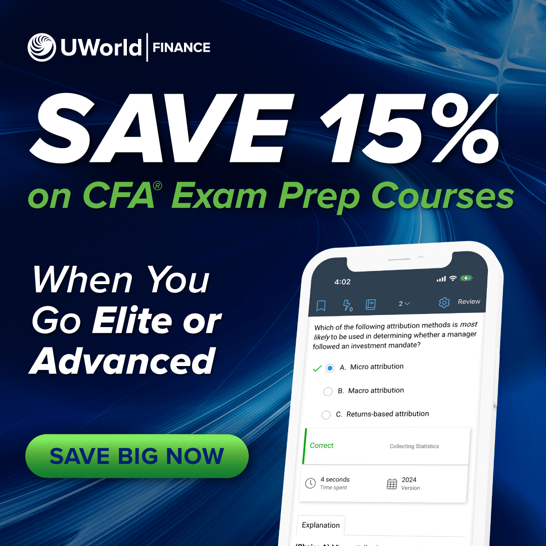 UWorld Finance Facebook ad