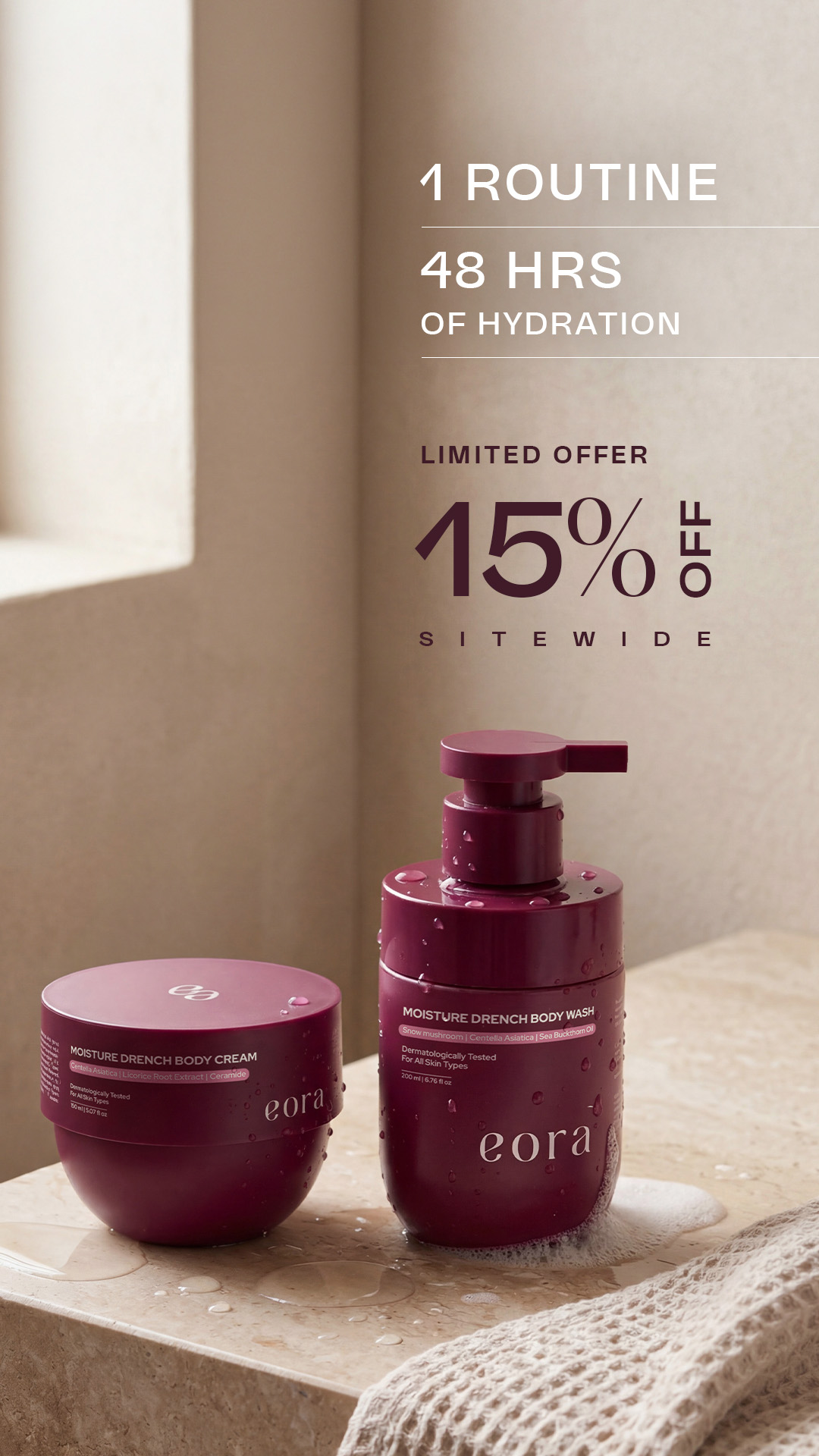 Eora.in Facebook ad: No SLS. No Parabens. Just Honest Care for your skin.