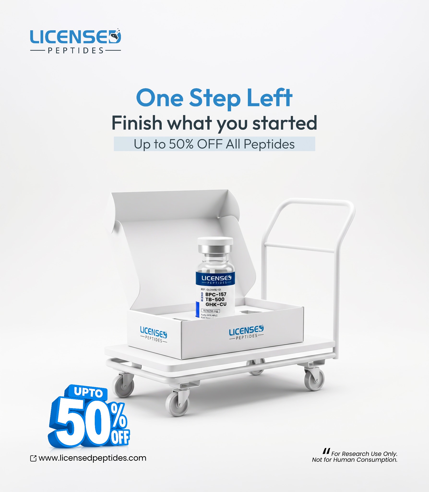 LicensedPeptides.com Facebook ad