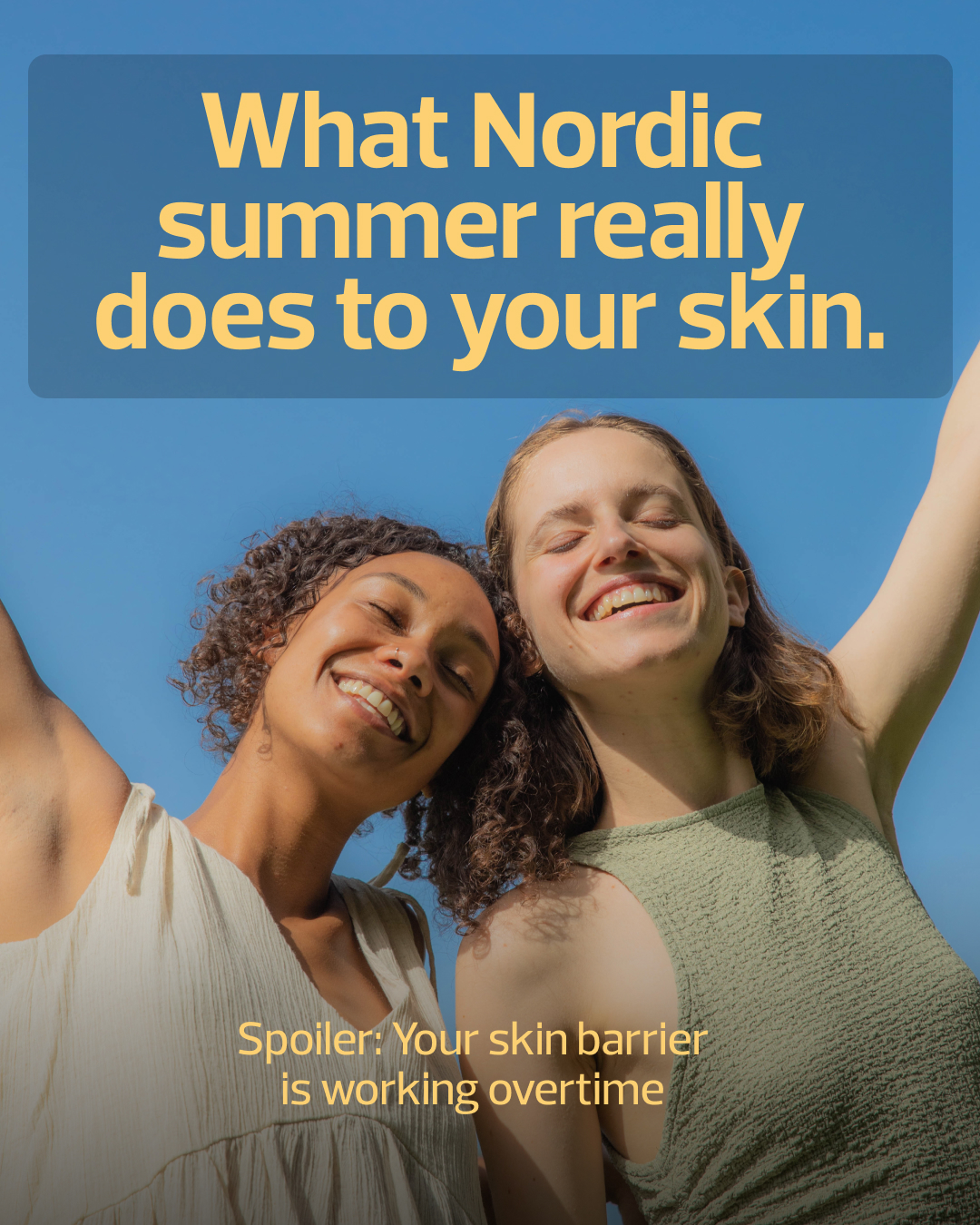 Decubal - Nordic skincare Facebook ad: Longer days. Sea swims.