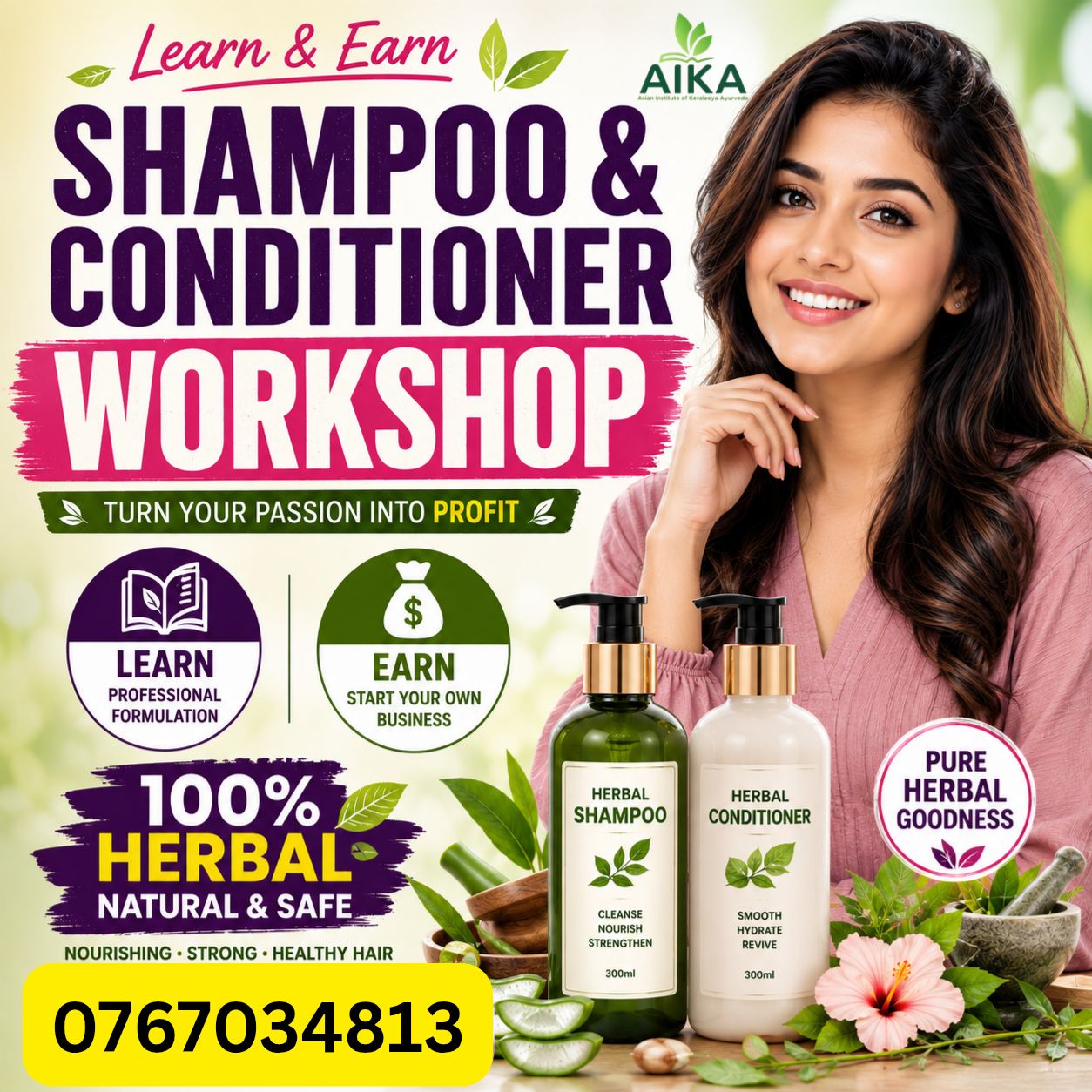 Aika Kandy Facebook ad: …Advanced Shampoo and conditioner Workshop…