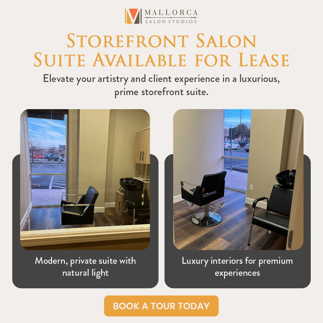 Mallorca Salon Studios Facebook ad: A Rare Storefront Suite Is Open, Act Now
