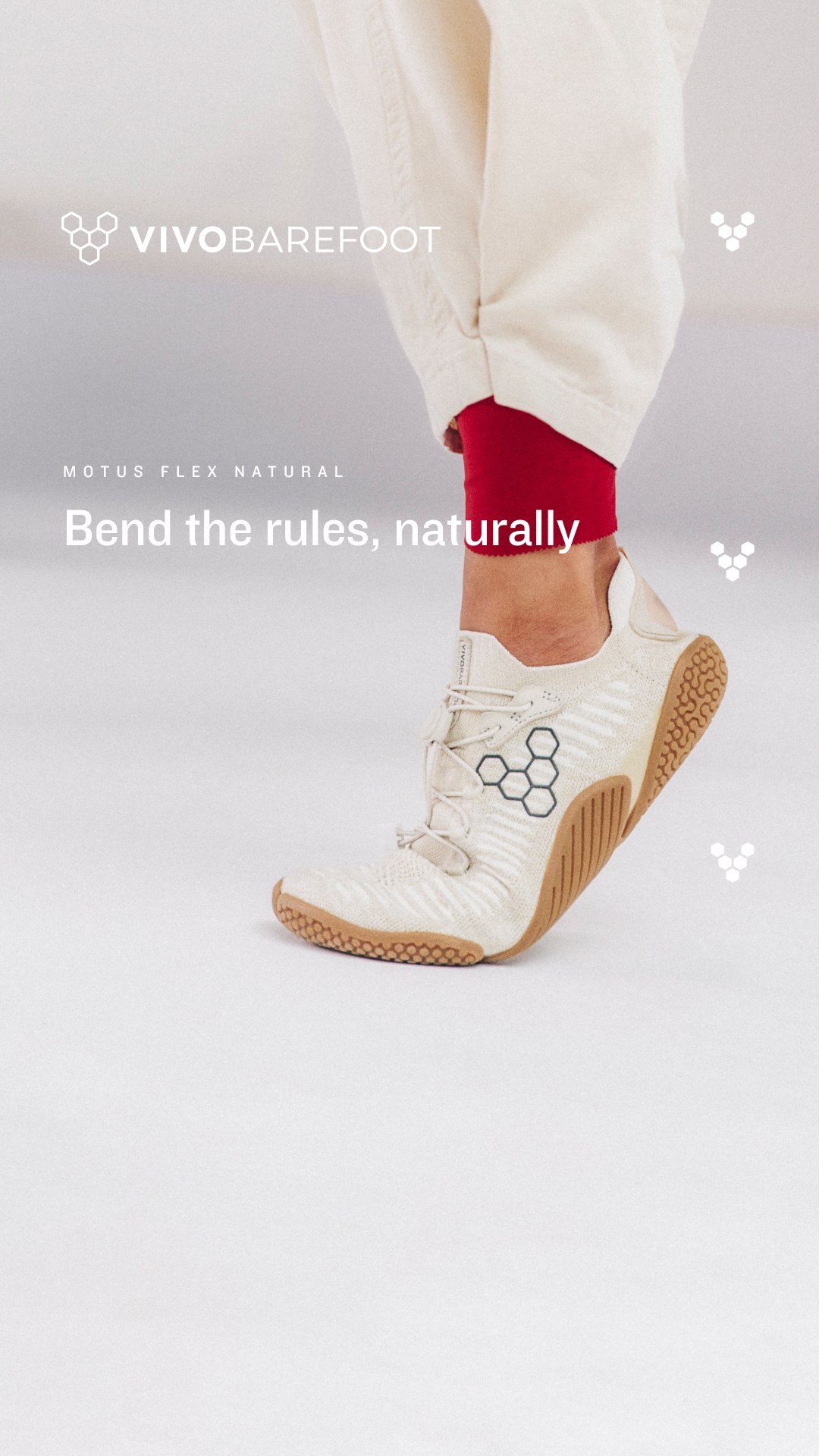 Vivobarefoot Facebook ad: Bend the rules, naturally