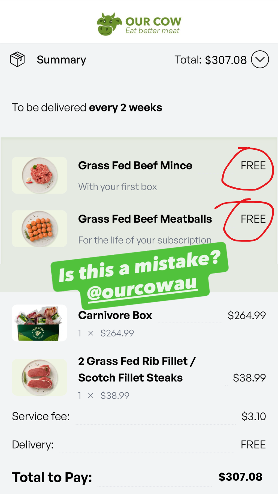 Our Cow Facebook ad