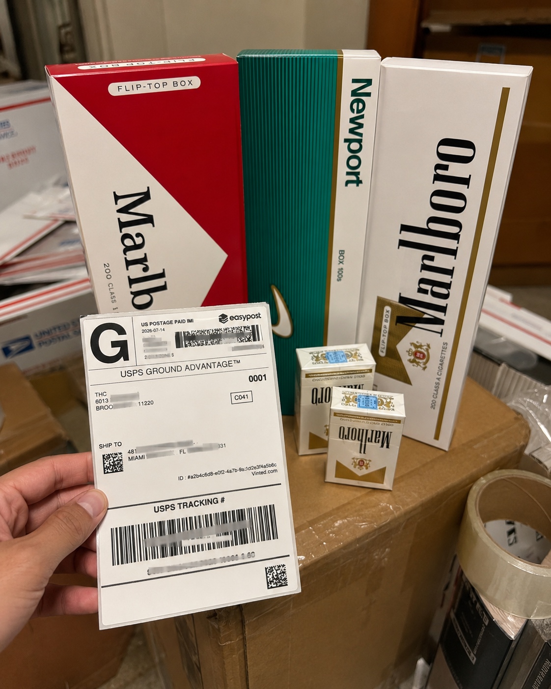 Us-Cigdepot.com Facebook ad: At Your Door in 4 Days. No Airport Customs Nightmares.