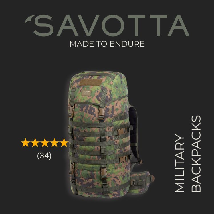 Savotta Facebook ad: Savotta military backpacks are modular, field-tested…