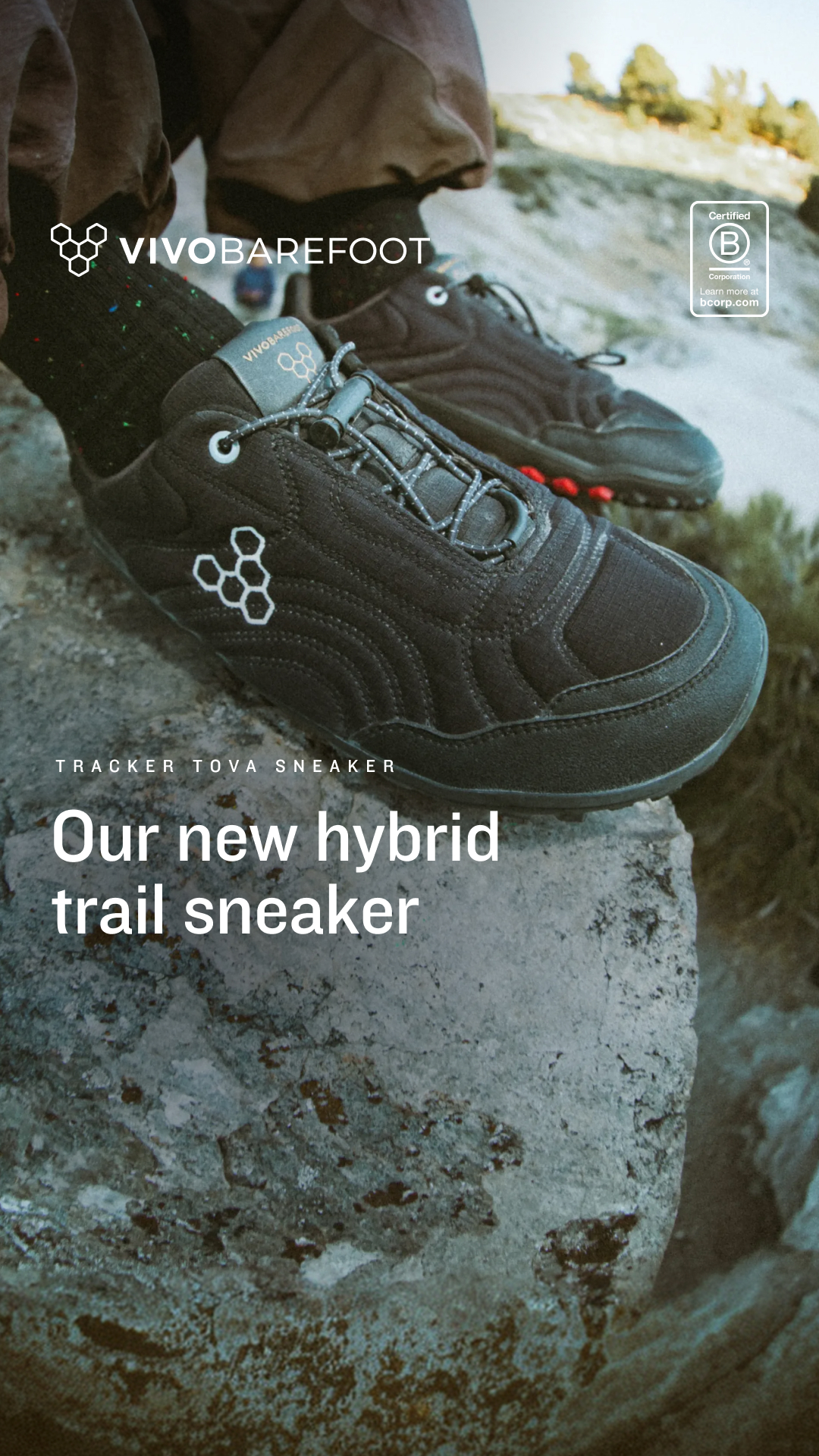 Vivobarefoot Facebook ad: Built for the trail. Made for play.
