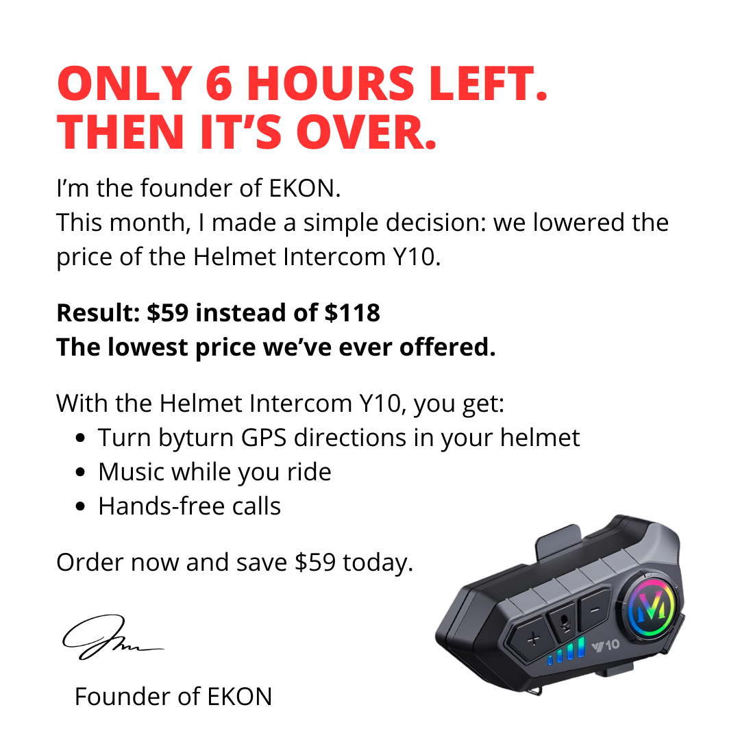 EKON Facebook ad: BUY 1 GET 1 FREE for your riding buddy