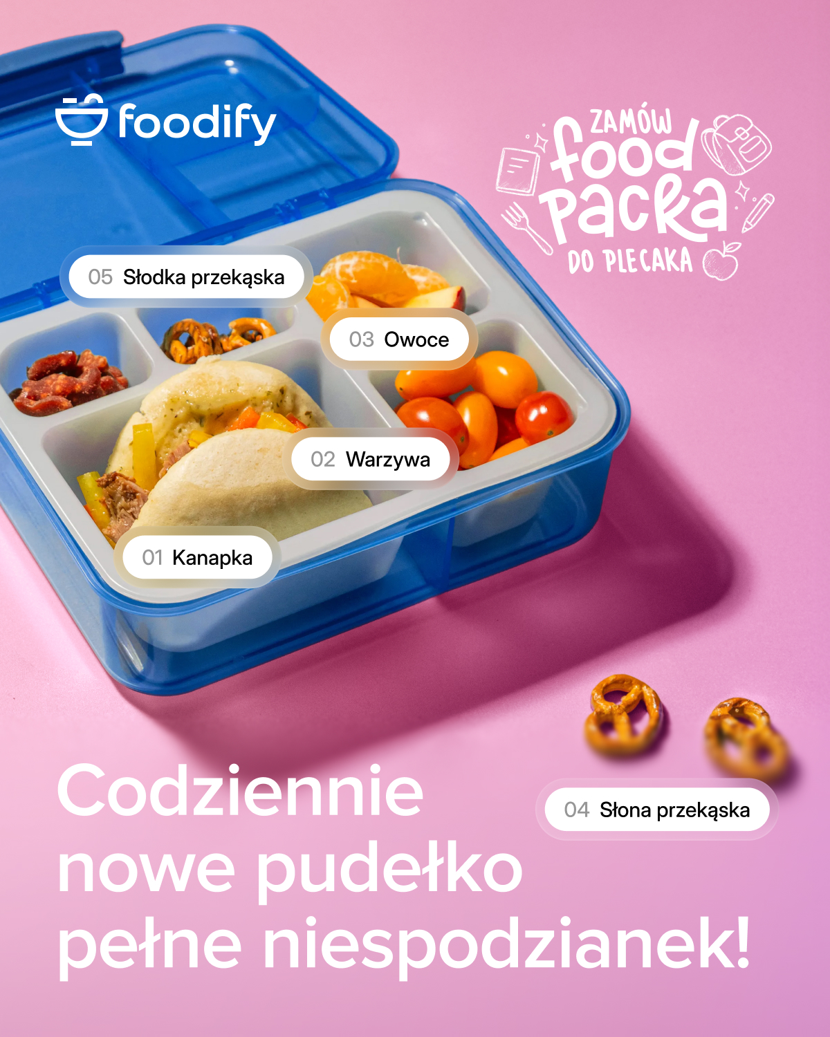 Foodify Polska Facebook ad: Foodpack - idealna śniadaniówka do szkolnego plecaka