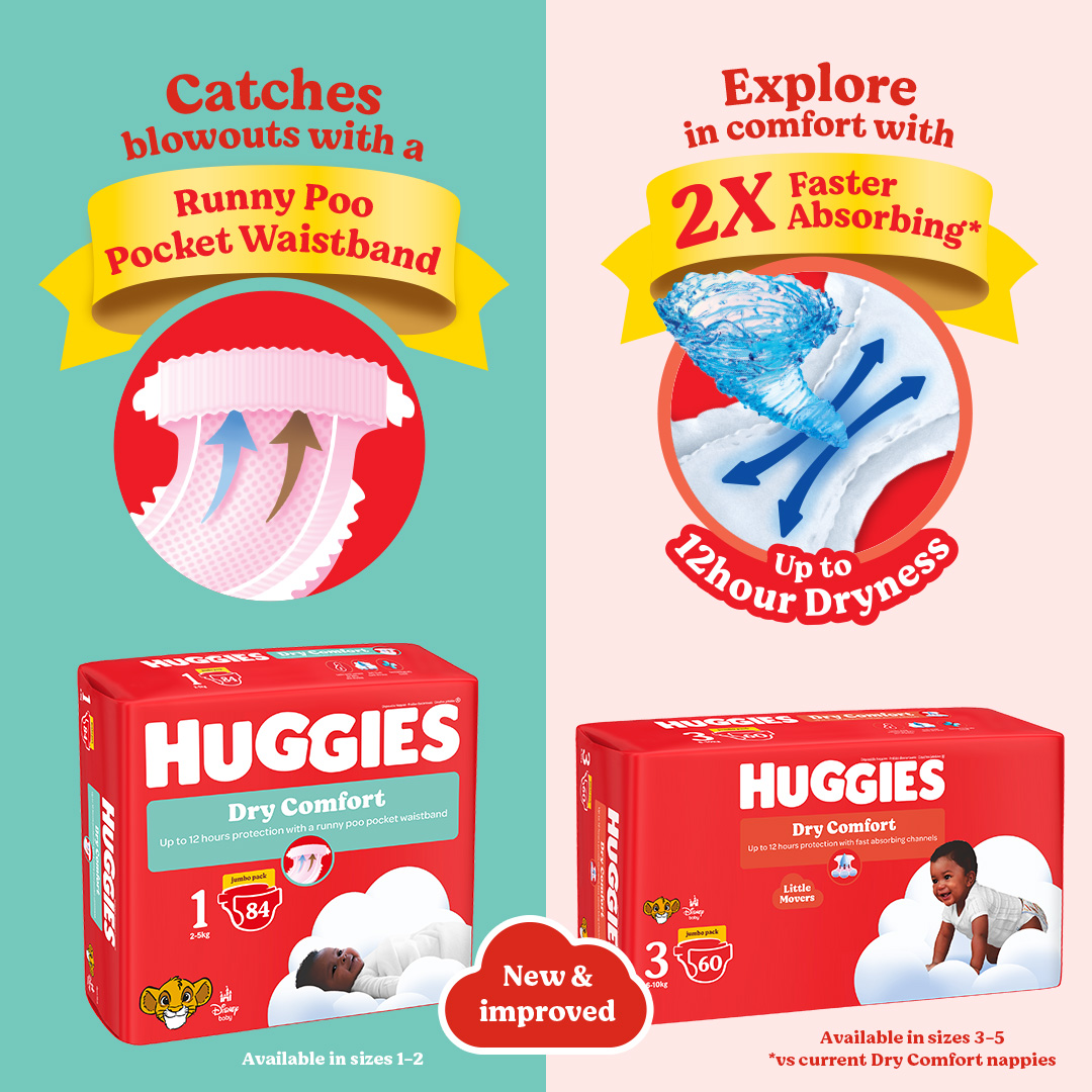 Huggies SA Facebook ad: New and Improved