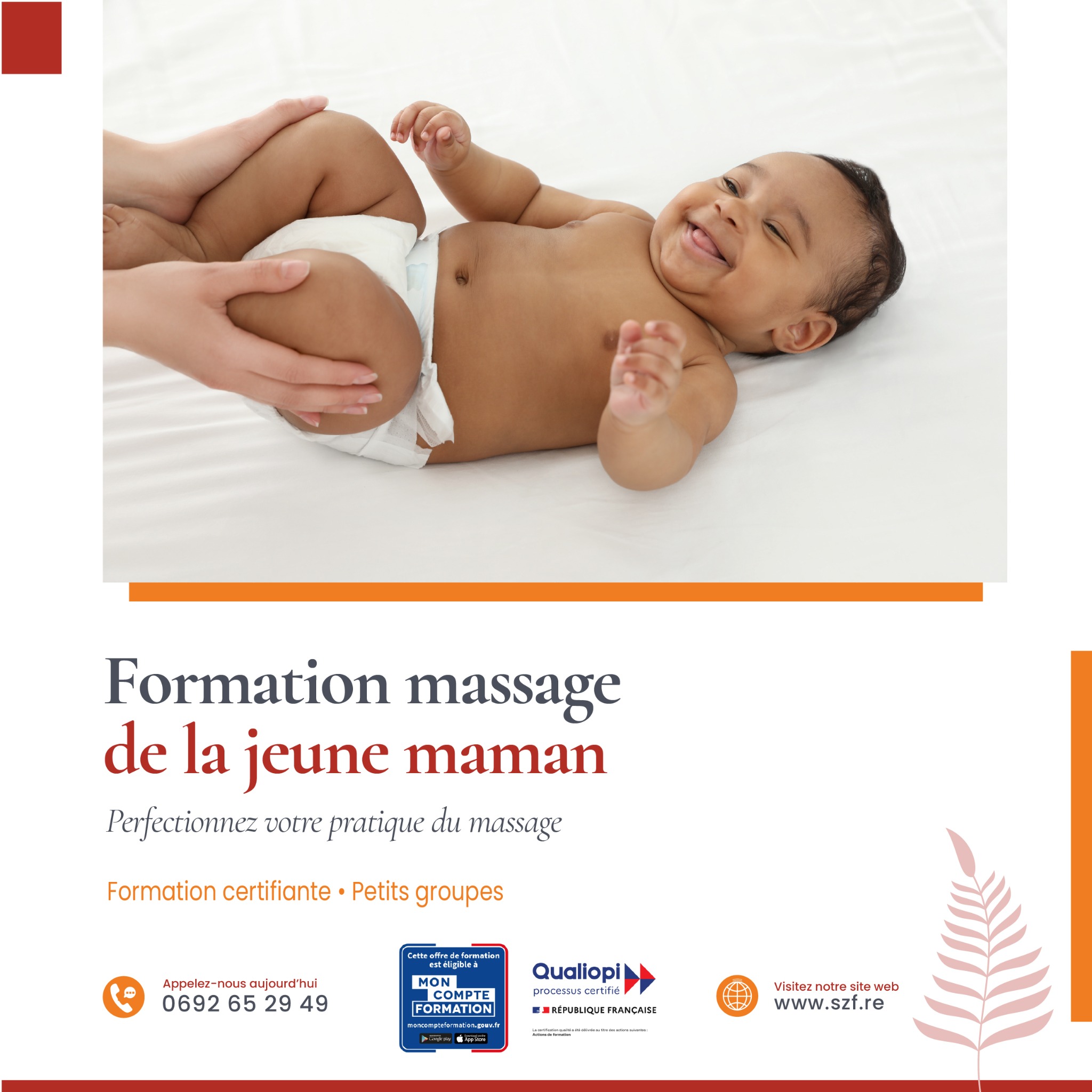 Soyez Zen Réunion Facebook ad: Apprenez le massage bien-être