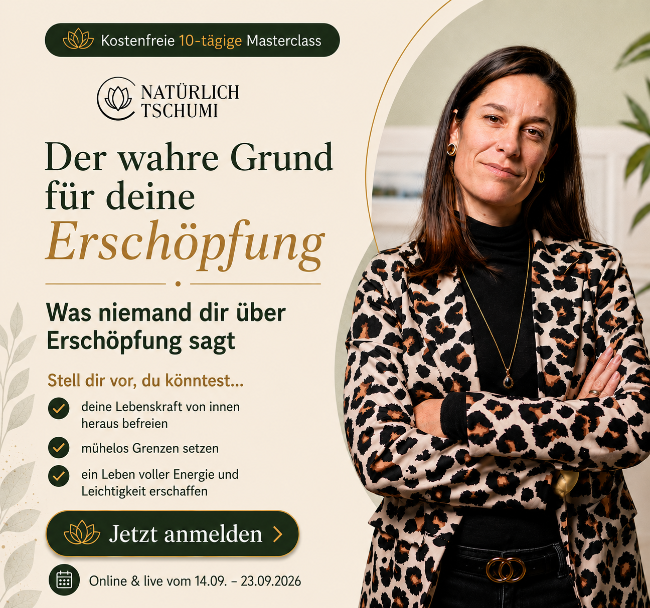 Natürlich Tschumi GmbH - Selbstheilung & Potenzialentfaltung Facebook ad: Der wahre Grund für deine Erschöpfung