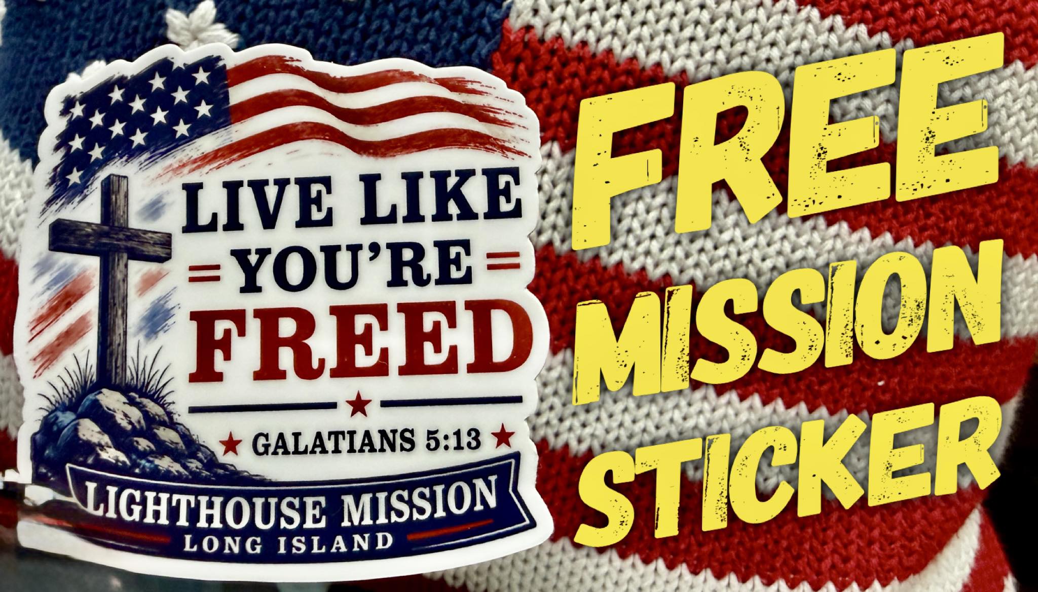 Lighthouse Mission Facebook ad: NEW LIGHTHOUSE MISSION STICKER!