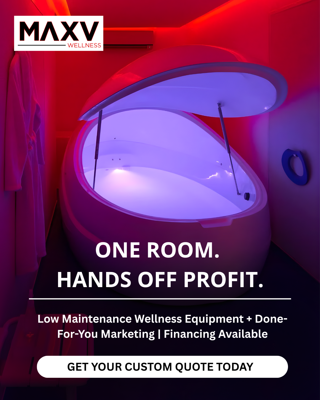 Max Vitality Facebook ad: One Room. Real Revenue Potential.