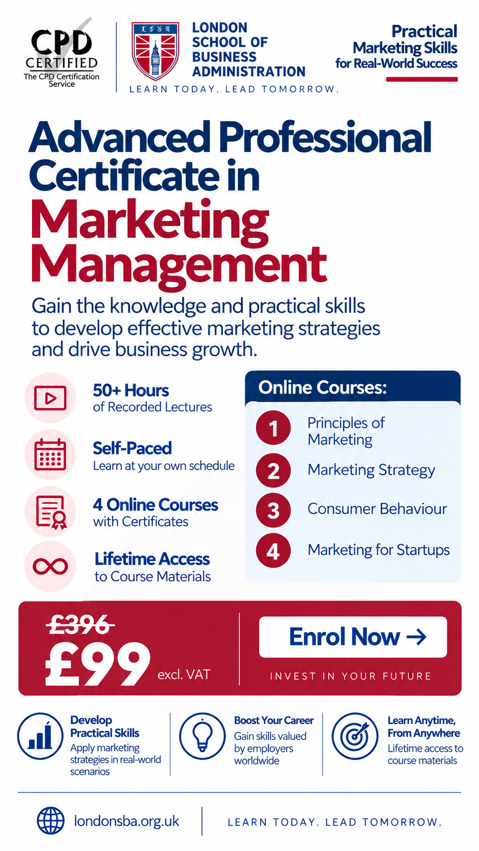 London School of Business Administration Facebook ad